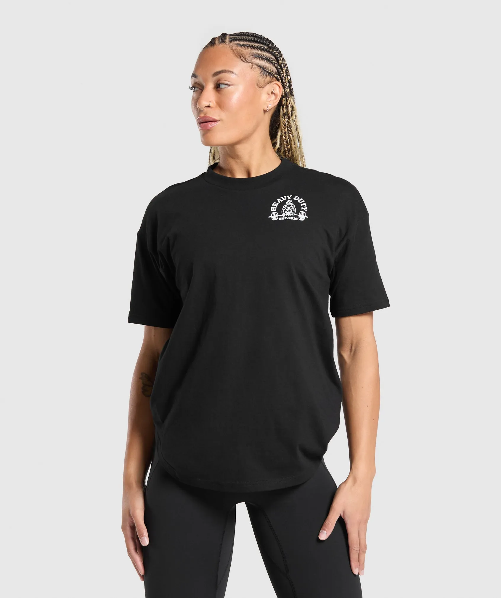 Gymshark Heavy Duty Oversized T-Shirt - Black sold by Gymshark product image thumbnail 2