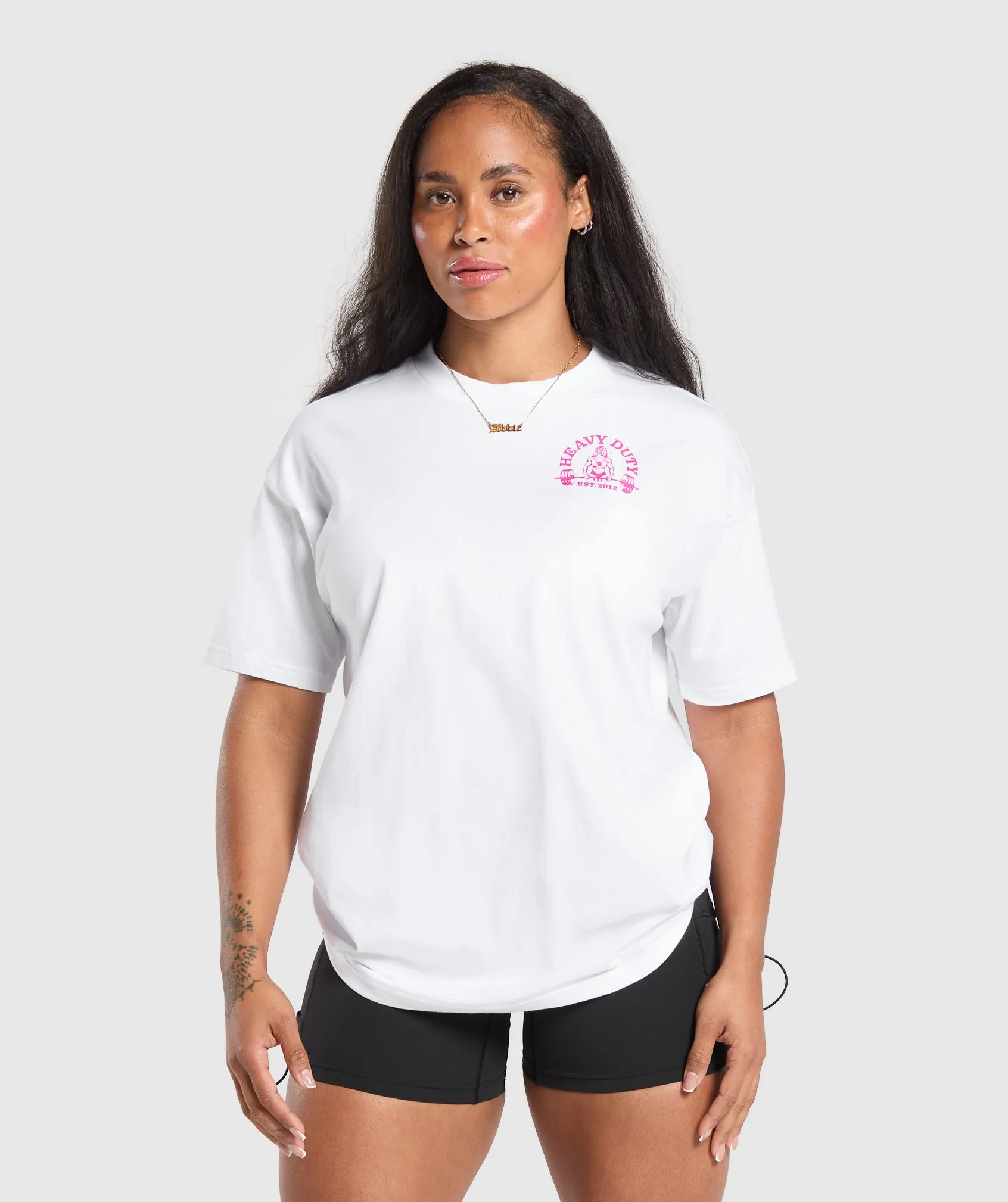 Gymshark Heavy Duty Oversized T-Shirt - White sold by Gymshark product image thumbnail 2