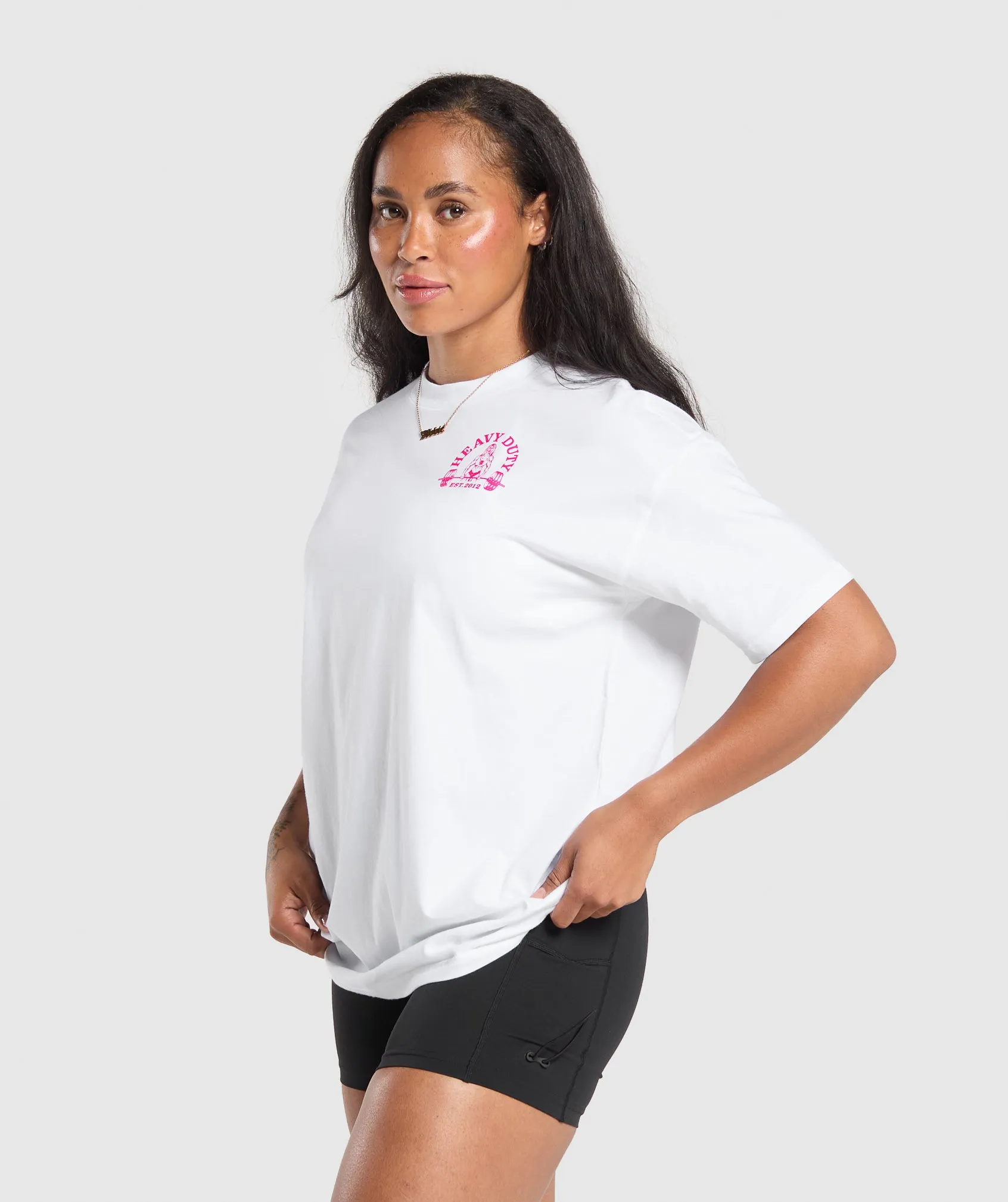 Gymshark Heavy Duty Oversized T-Shirt - White sold by Gymshark product image thumbnail 3