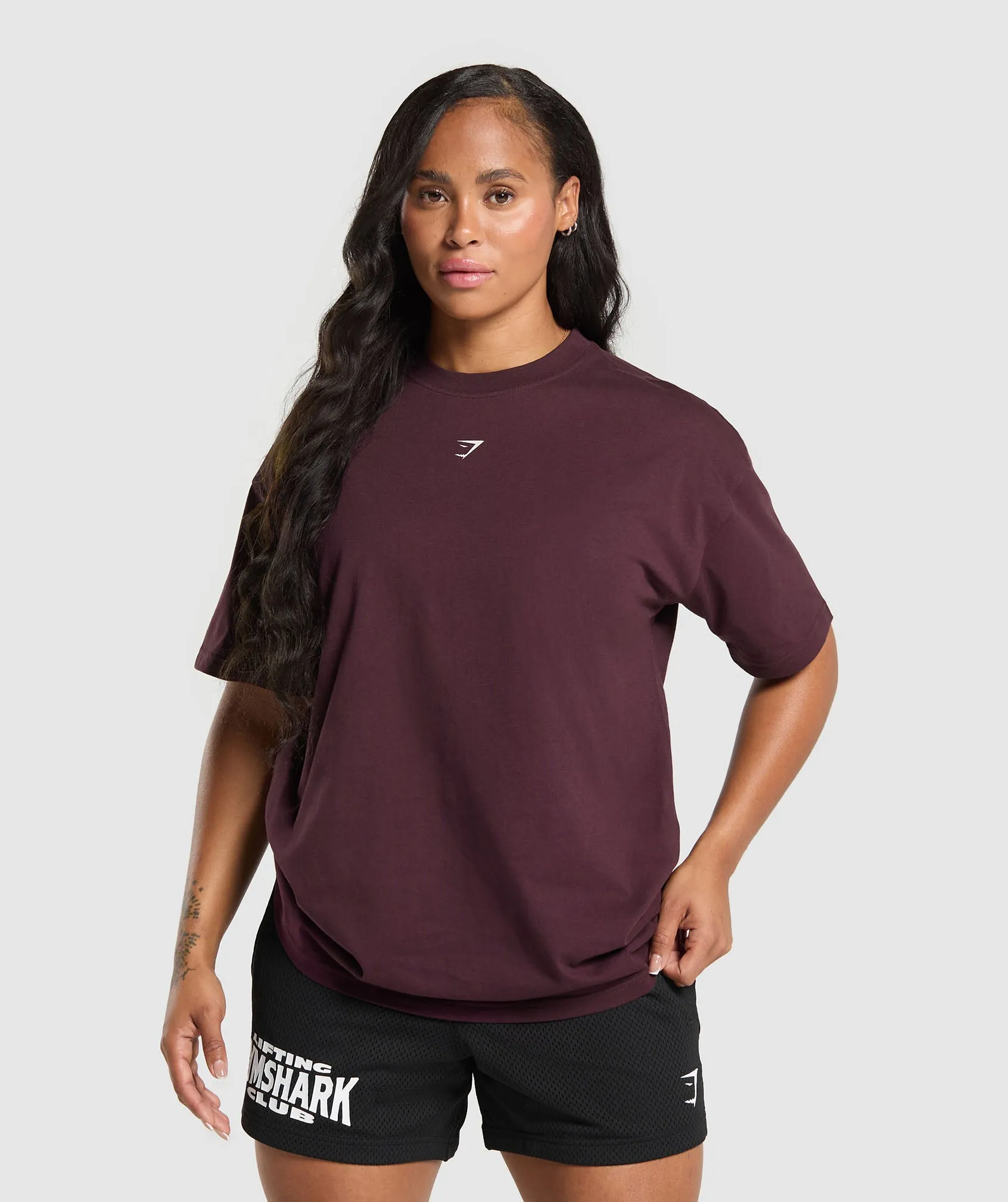 Gymshark Script Graphic Oversized T-Shirt - Depth Purple sold by Gymshark product image thumbnail 2