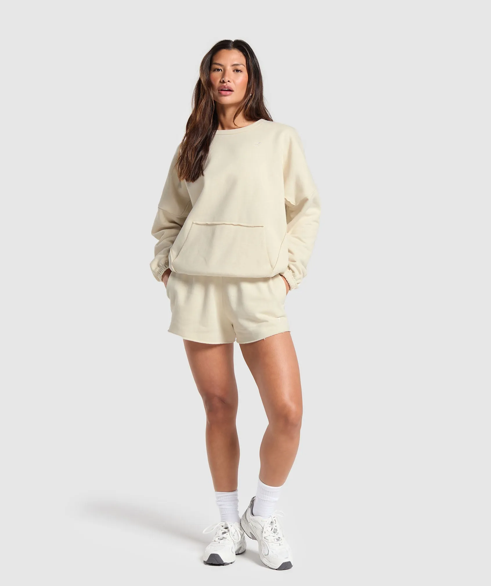 Gymshark Fleece Oversized Sweatshirt - Ecru White sold by Gymshark product image thumbnail 4