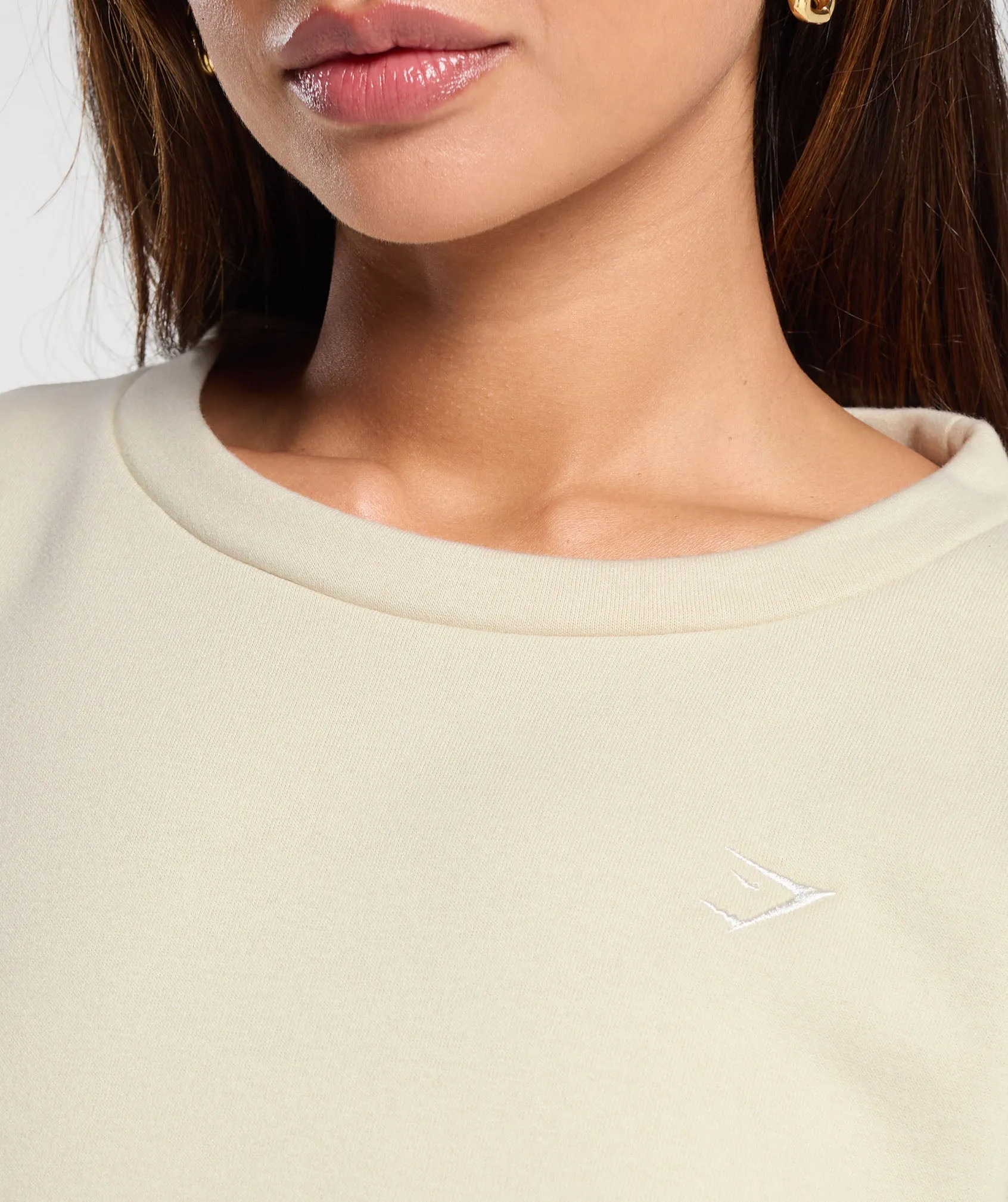 Gymshark Fleece Oversized Sweatshirt - Ecru White sold by Gymshark product image thumbnail 5