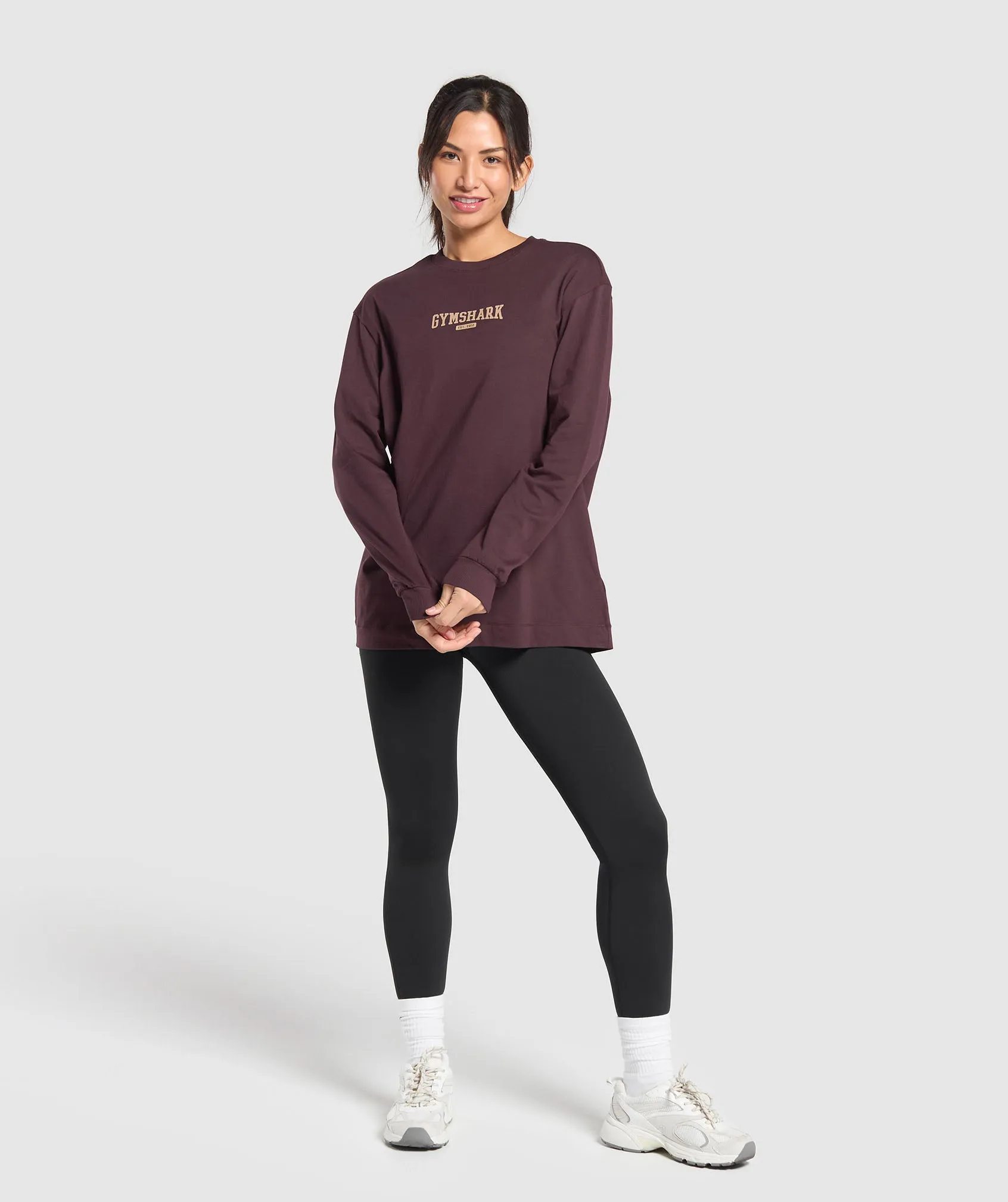 Gymshark Collegiate Lifestyle Long Sleeve Top - Depth Purple sold by Gymshark product image thumbnail 4