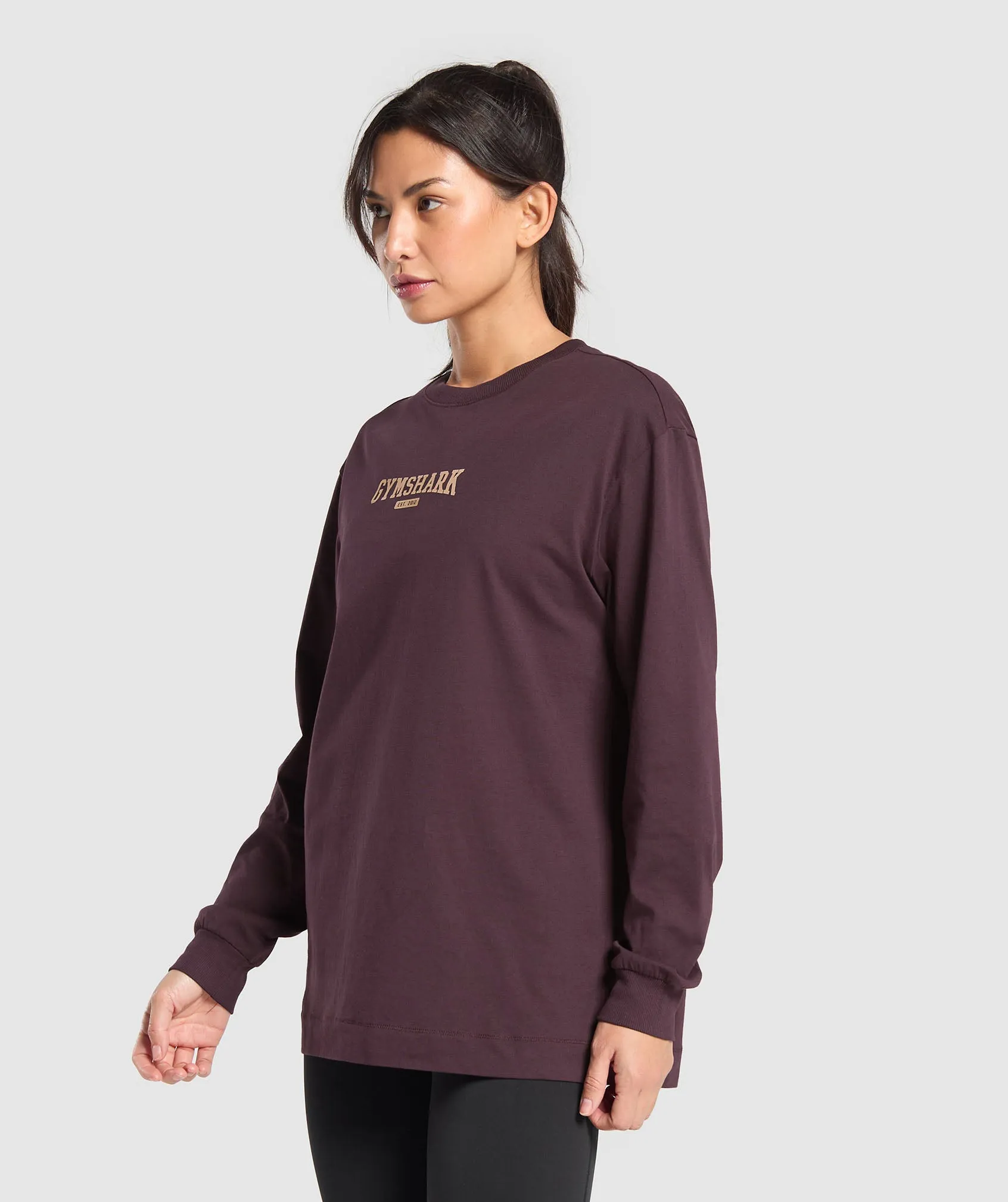Gymshark Collegiate Lifestyle Long Sleeve Top - Depth Purple sold by Gymshark product image thumbnail 2
