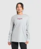 Gymshark Collegiate Lifestyle Long Sleeve Top - Light Grey Core Marl sold by Gymshark