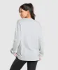 Gymshark Collegiate Lifestyle Long Sleeve Top - Light Grey Core Marl sold by Gymshark