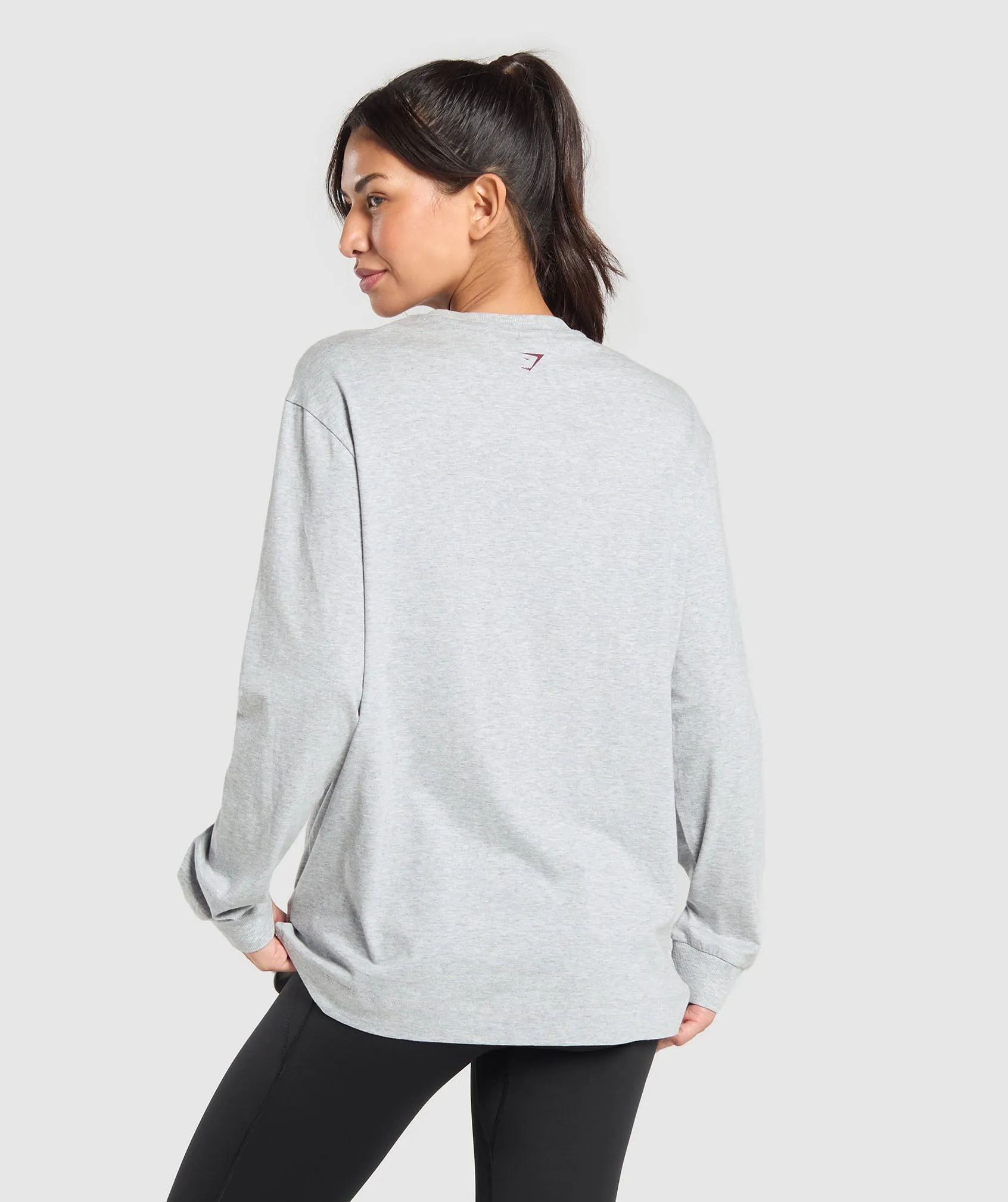 Gymshark Collegiate Lifestyle Long Sleeve Top - Light Grey Core Marl sold by Gymshark product image thumbnail 3