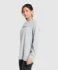 Gymshark Collegiate Lifestyle Long Sleeve Top - Light Grey Core Marl sold by Gymshark