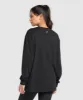 Gymshark Collegiate Lifestyle Long Sleeve Top - Black sold by Gymshark