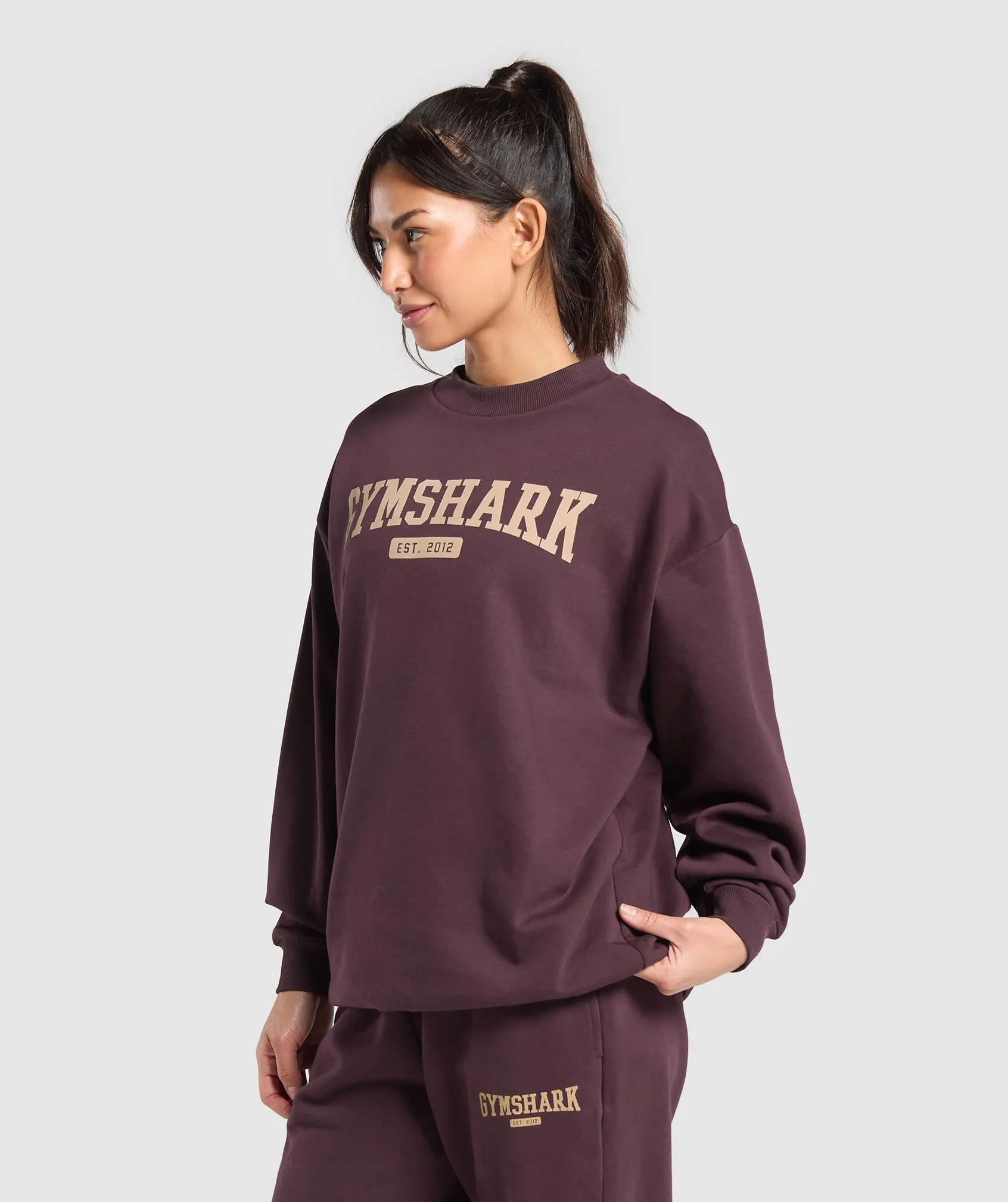 Gymshark Collegiate Lifestyle Oversized Swearshirt - Depth Purple sold by Gymshark product image thumbnail 2