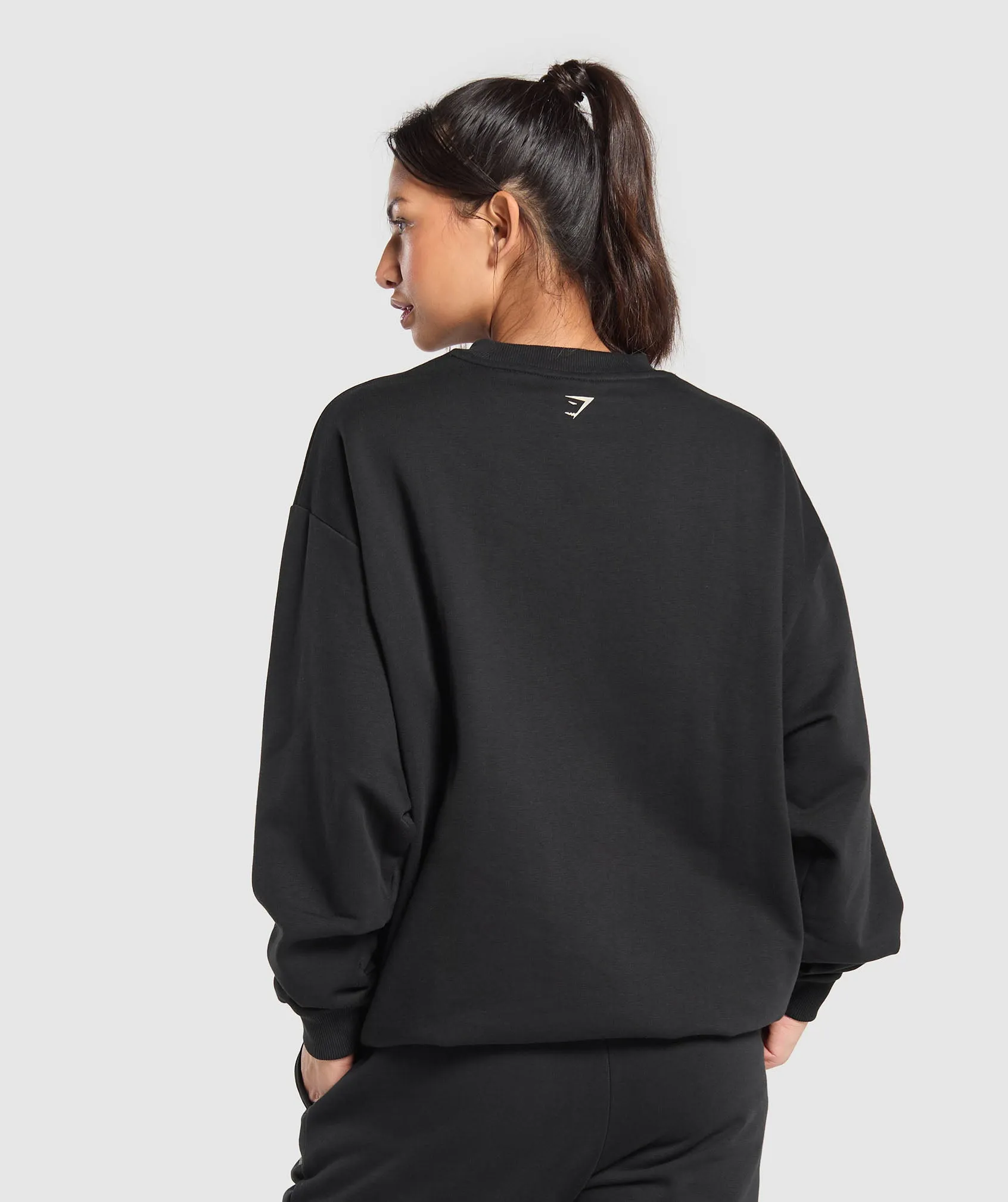 Gymshark Collegiate Lifestyle Oversized Swearshirt - Black sold by Gymshark product image thumbnail 3