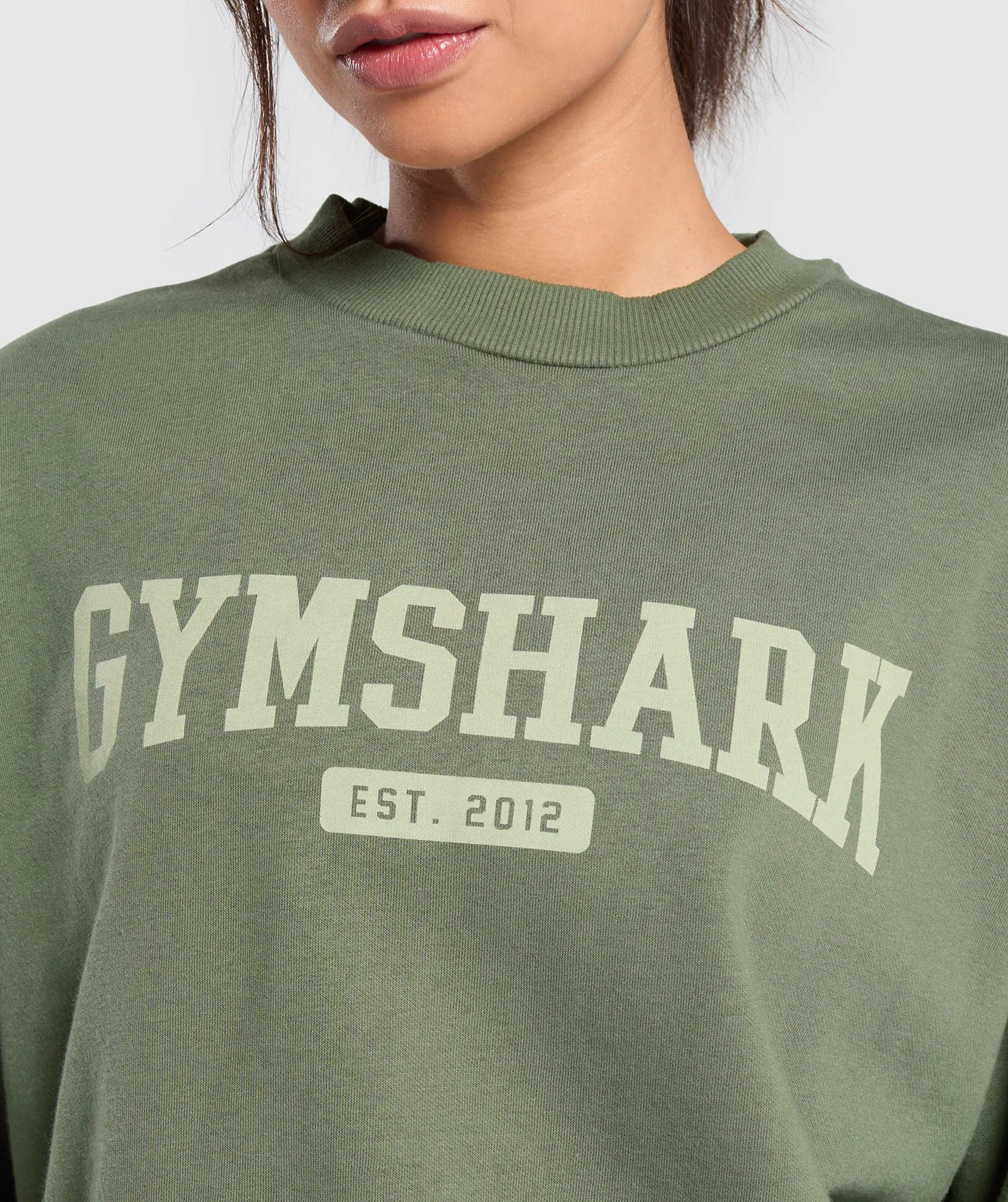 Gymshark Collegiate Lifestyle Oversized Swearshirt - Base Green sold by Gymshark product image thumbnail 5