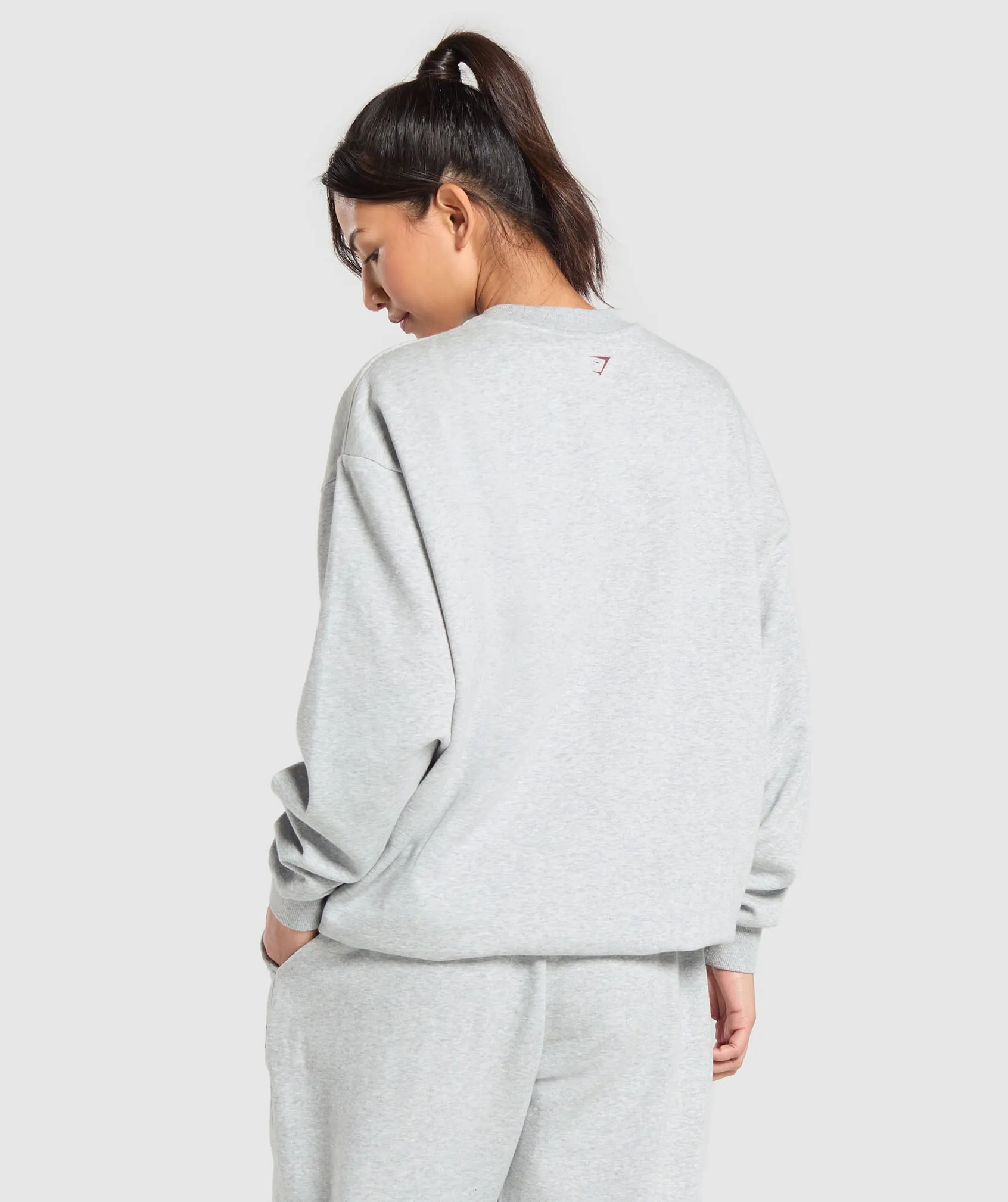 Gymshark Collegiate Lifestyle Oversized Sweatshirt - Light Grey Core Marl sold by Gymshark product image thumbnail 3
