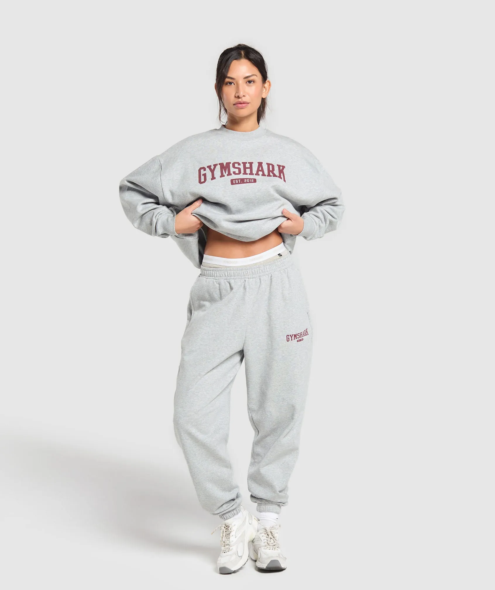 Gymshark Collegiate Lifestyle Oversized Sweatshirt - Light Grey Core Marl sold by Gymshark product image thumbnail 4