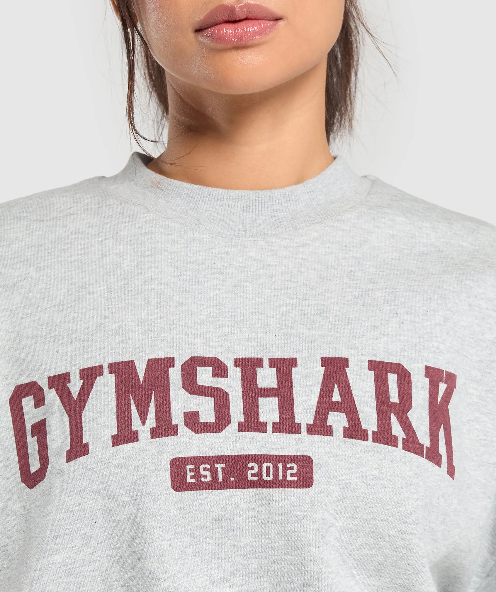 Gymshark Collegiate Lifestyle Oversized Sweatshirt - Light Grey Core Marl sold by Gymshark product image thumbnail 5