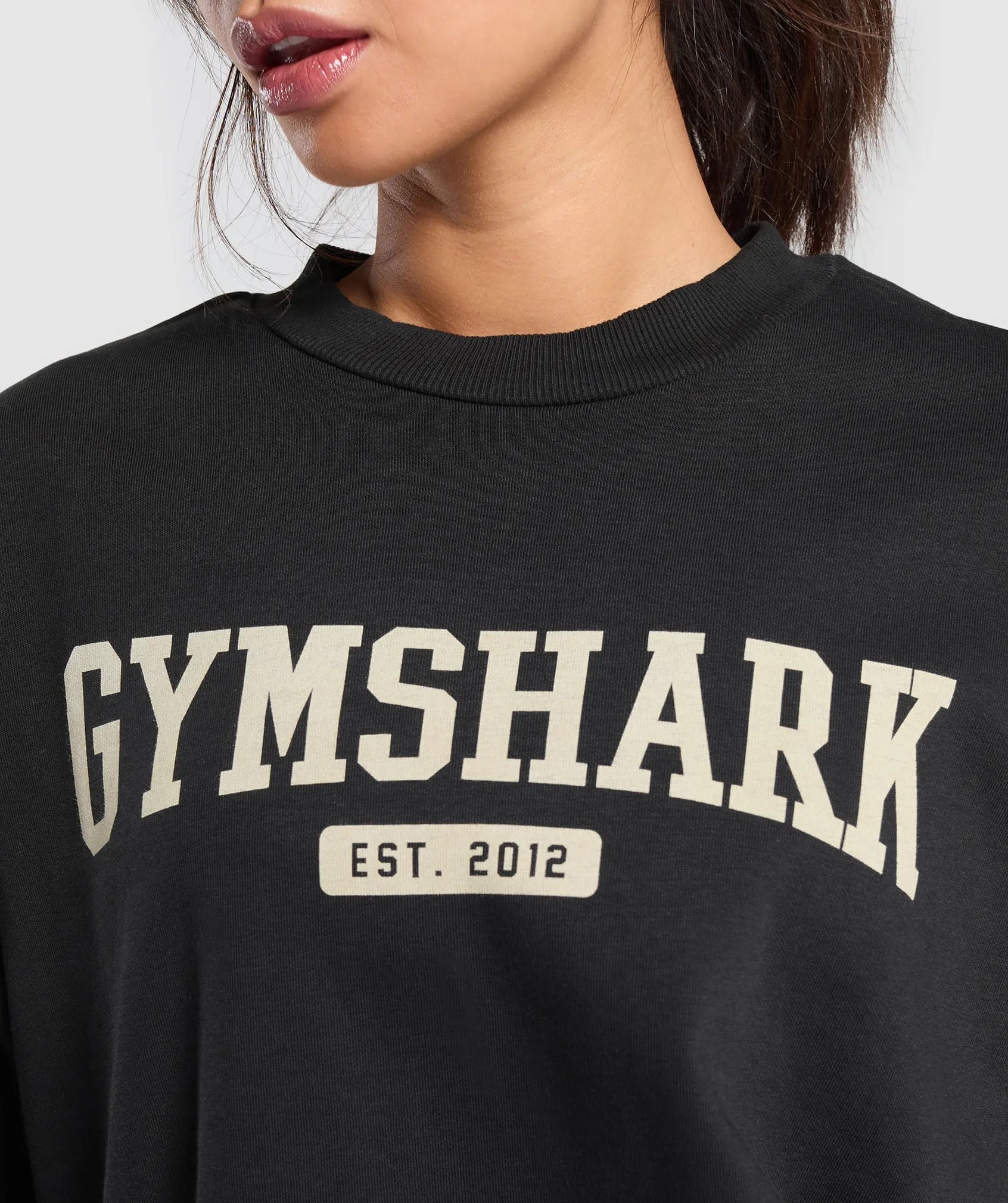 Gymshark Collegiate Lifestyle Oversized Sweatshirt - Black sold by Gymshark product image thumbnail 5