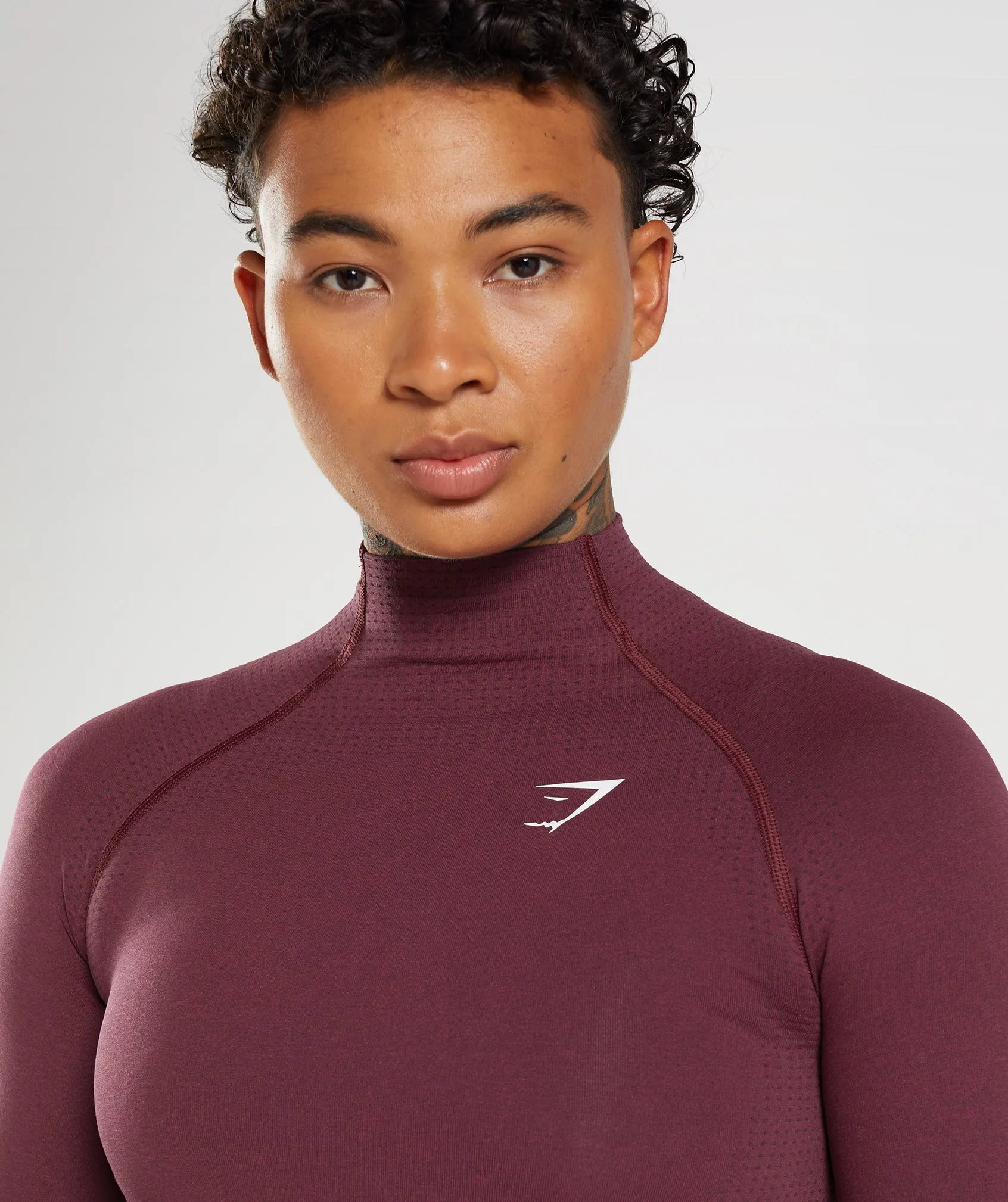 Gymshark Vital High Neck Midi Top - Baked Maroon Marl sold by Gymshark product image thumbnail 5