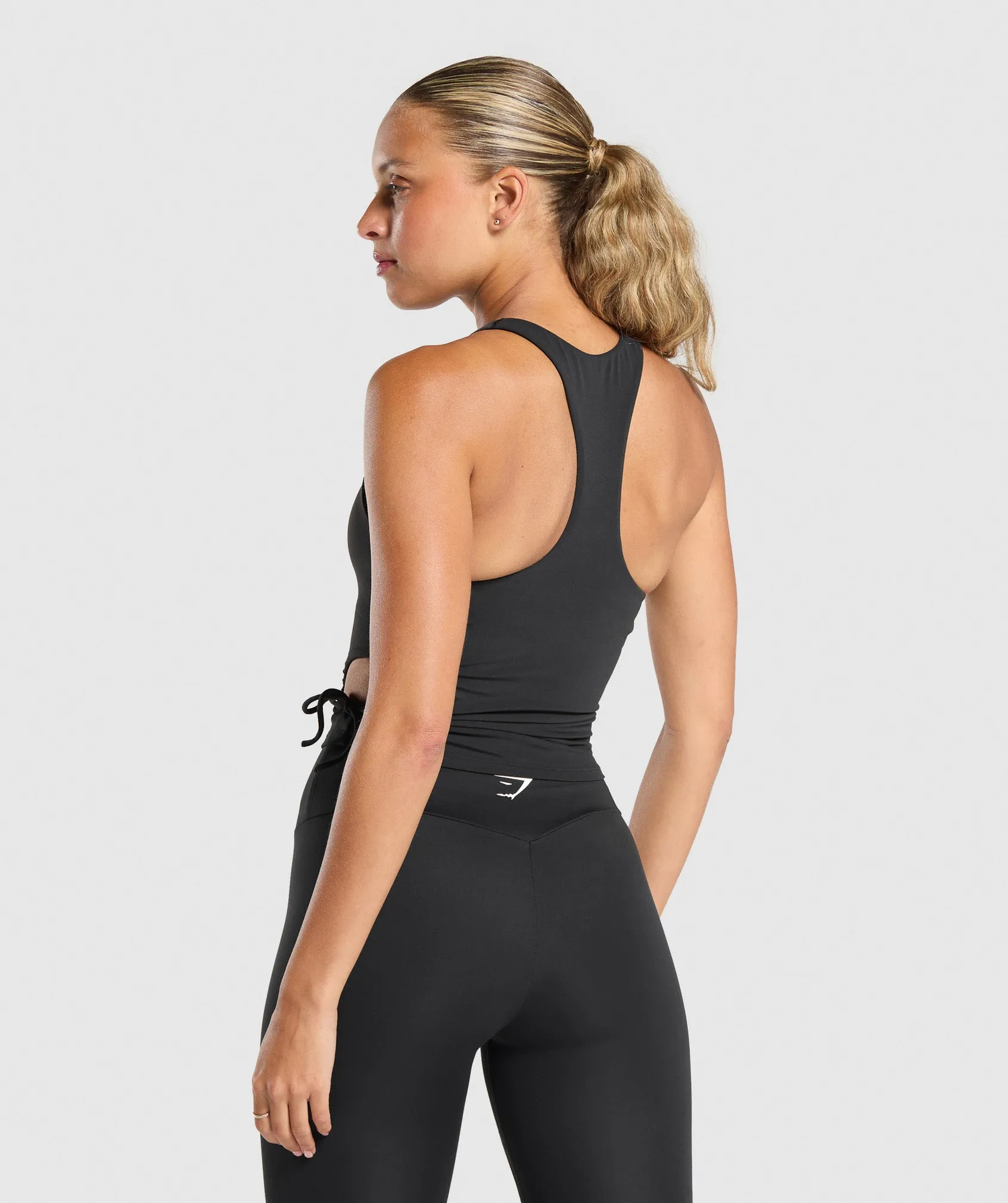 Gymshark Ruched Side Tank With Shelf - Black sold by Gymshark product image thumbnail 2