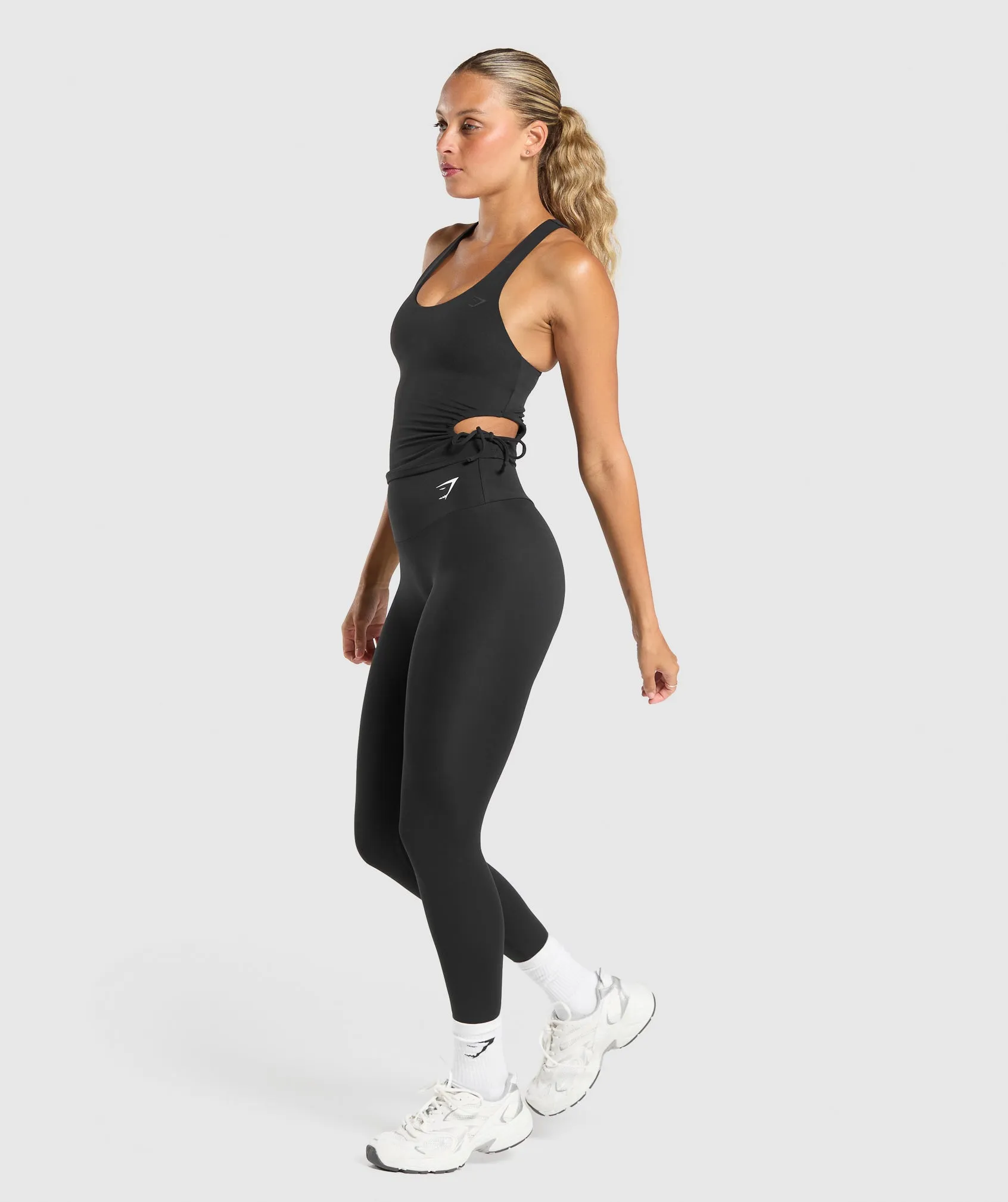 Gymshark Ruched Side Tank With Shelf - Black sold by Gymshark product image thumbnail 4
