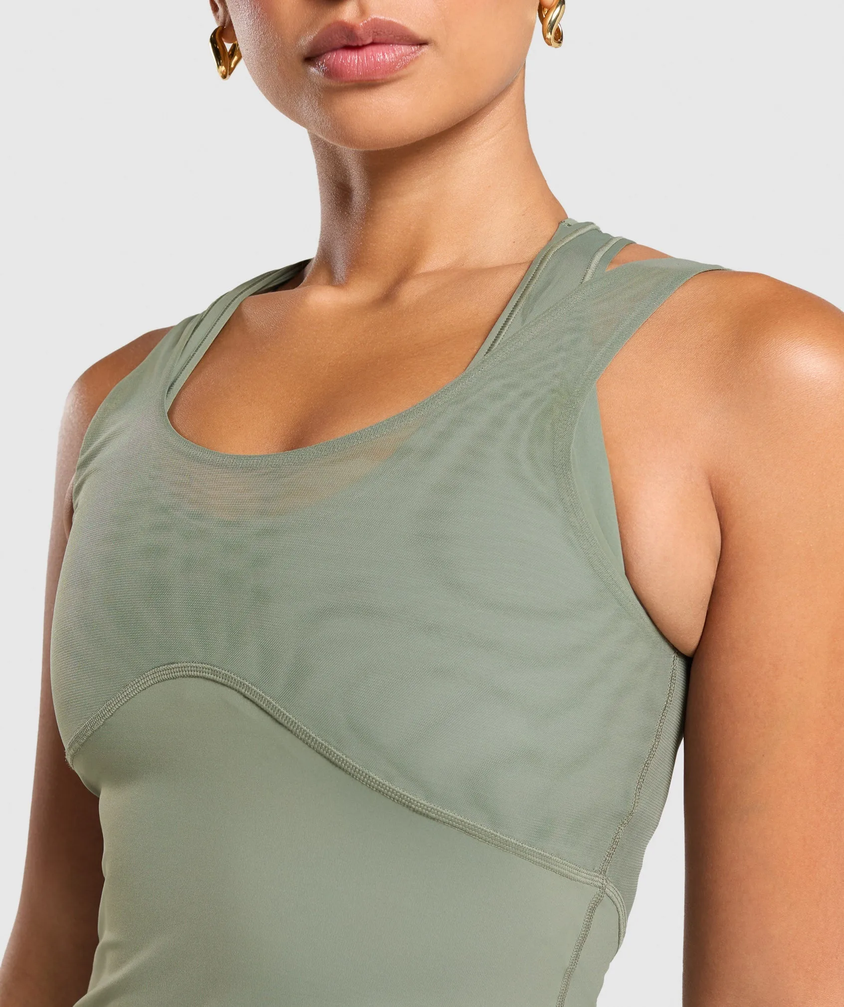 Gymshark Elevate Tank With Shelf - Unit Green sold by Gymshark product image thumbnail 5