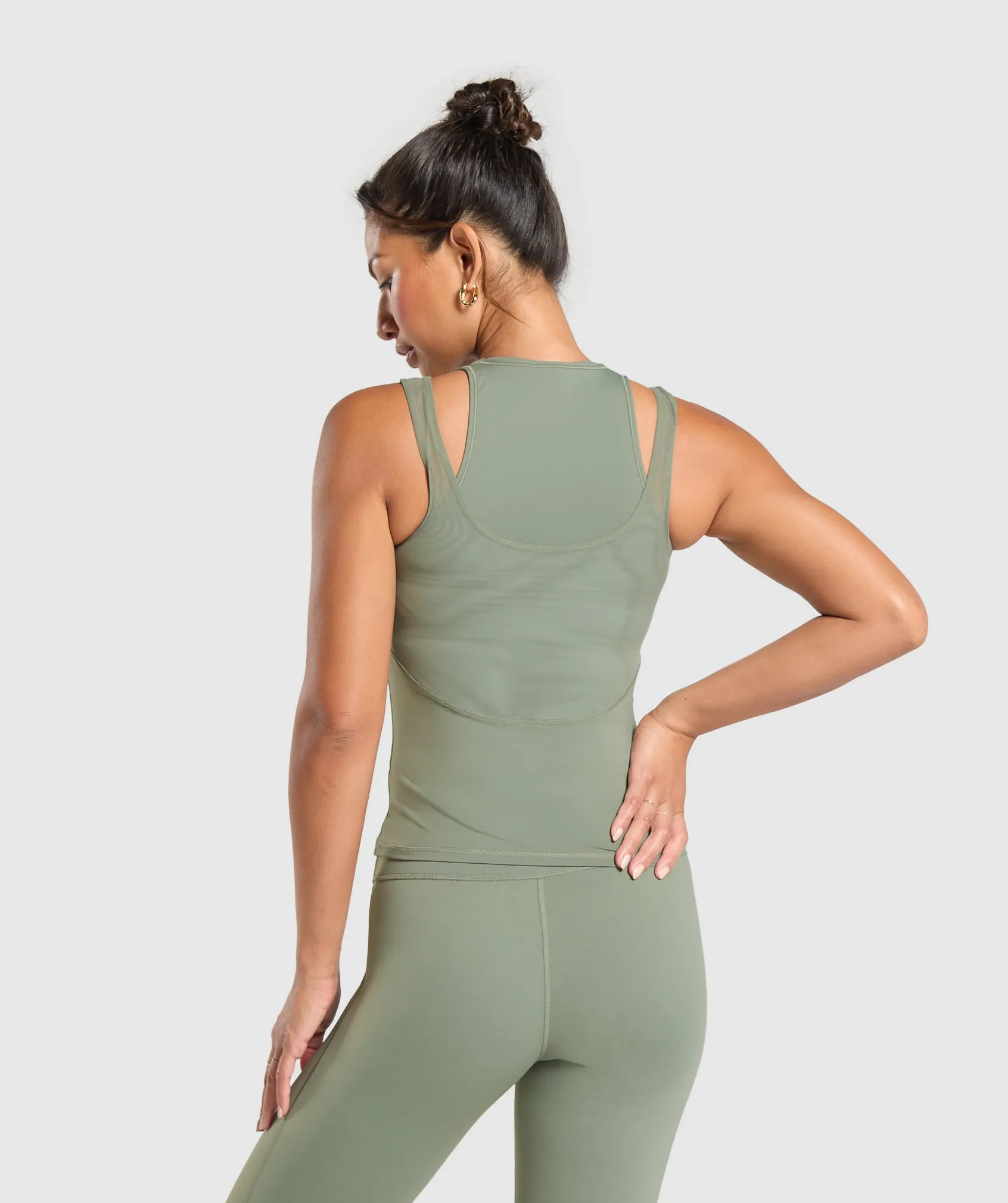 Gymshark Elevate Tank With Shelf - Unit Green sold by Gymshark product image thumbnail 2