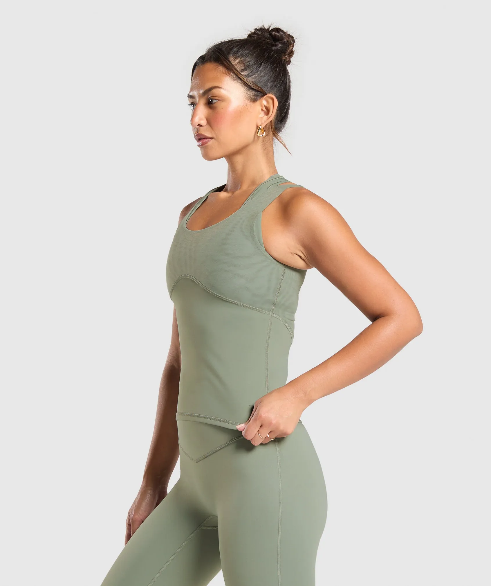 Gymshark Elevate Tank With Shelf - Unit Green sold by Gymshark product image thumbnail 3
