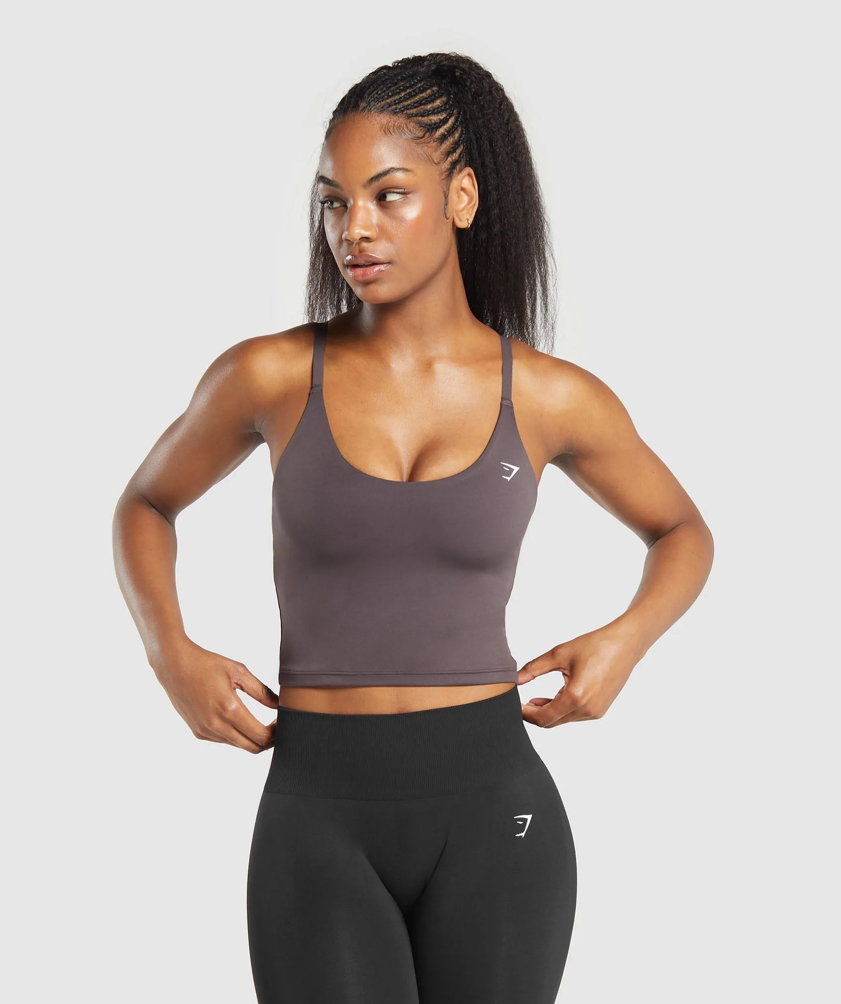 Gymshark Everyday Cami Tank With Shelf - Greyed Purple sold by Gymshark