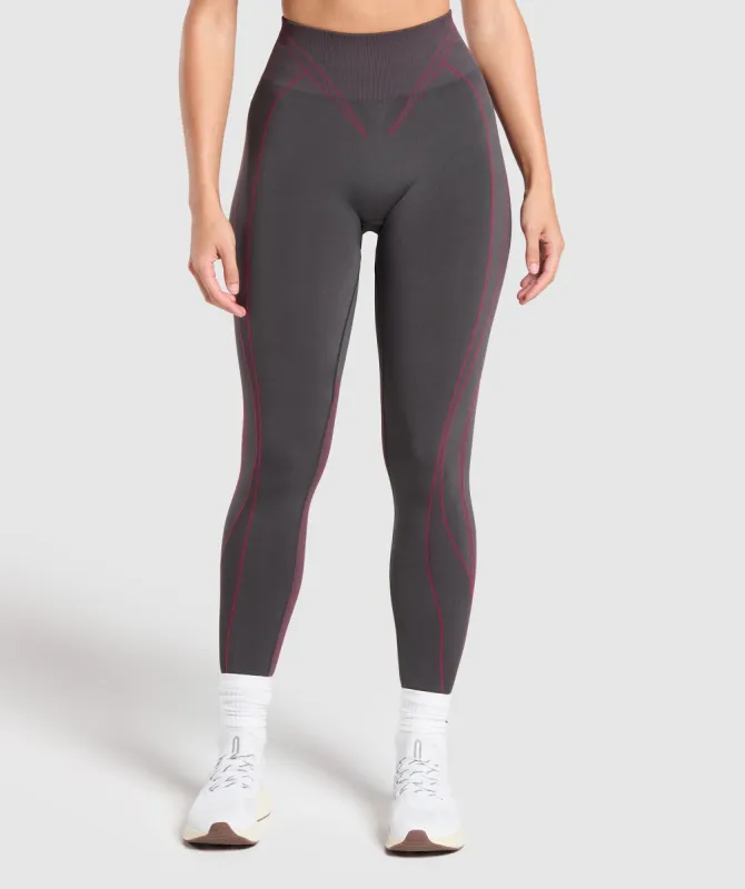 Gymshark Apex Contrast Leggings - Grey/Pink sold by Gymshark
