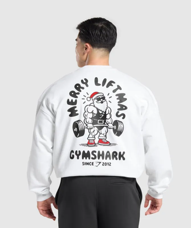 Gymshark Liftmas Crew - White sold by Gymshark