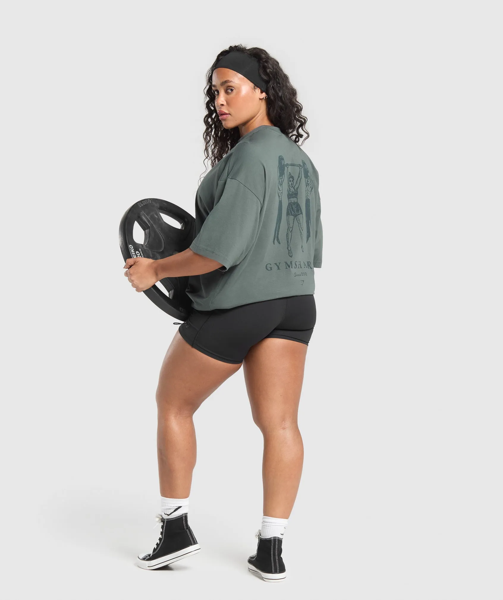 Gymshark Retro Lifting Oversized T-Shirt - Slate Teal sold by Gymshark product image thumbnail 4