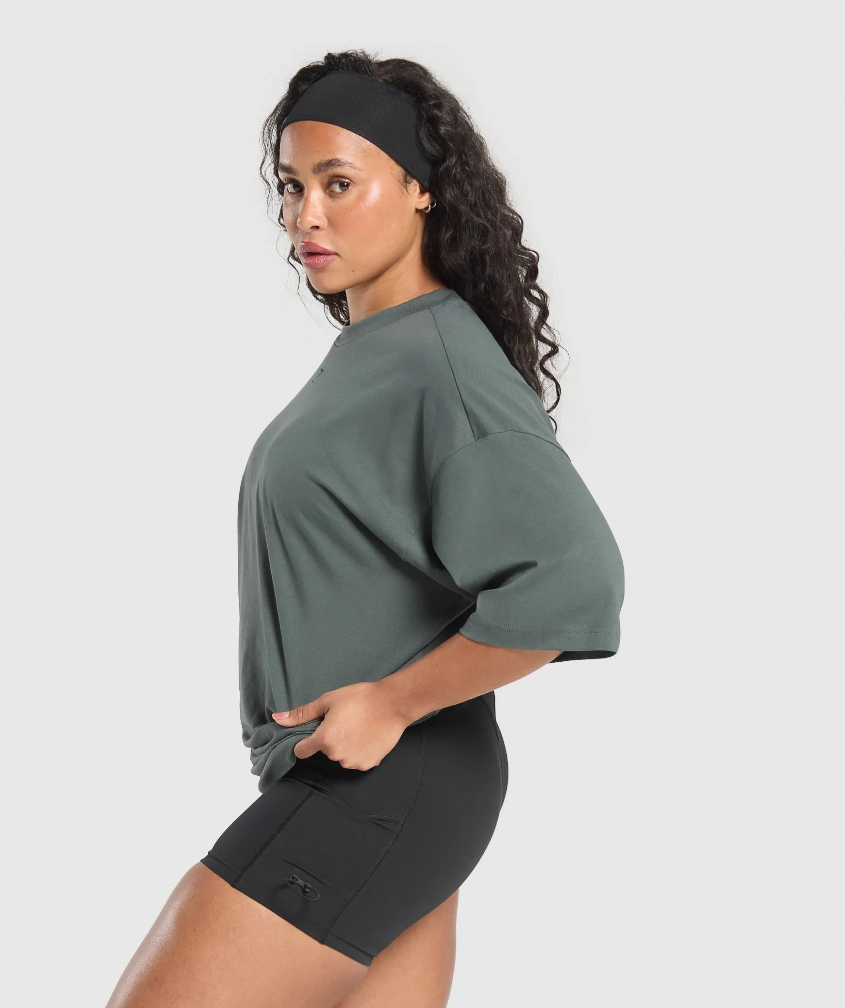 Gymshark Retro Lifting Oversized T-Shirt - Slate Teal sold by Gymshark product image thumbnail 3