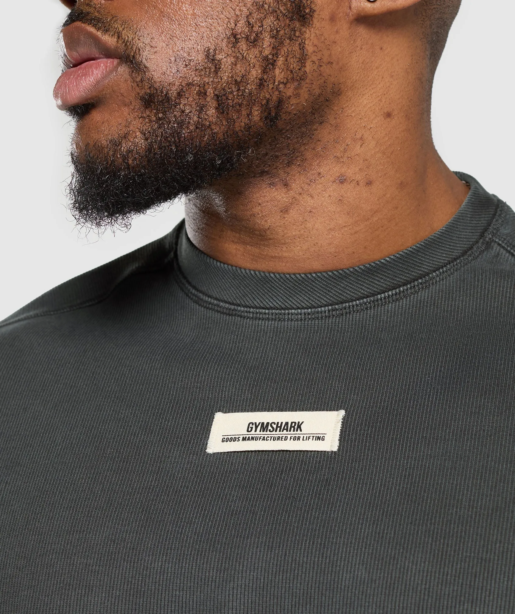 Gymshark Heavyweight Rib Short Sleeve Crew - Asphalt Grey sold by Gymshark product image thumbnail 4