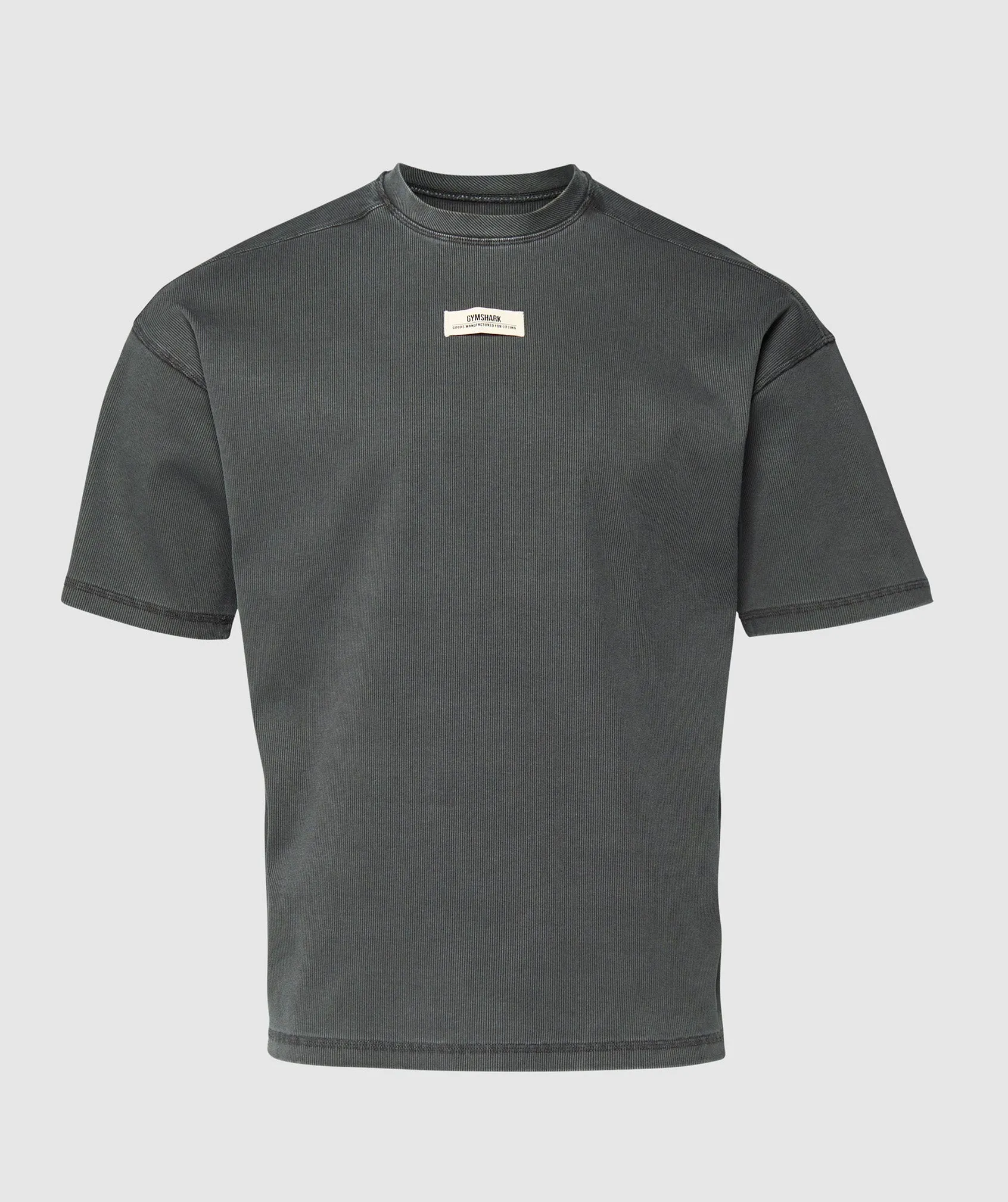 Gymshark Heavyweight Rib Short Sleeve Crew - Asphalt Grey sold by Gymshark product image thumbnail 5