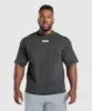 Gymshark Heavyweight Rib Short Sleeve Crew - Asphalt Grey sold by Gymshark