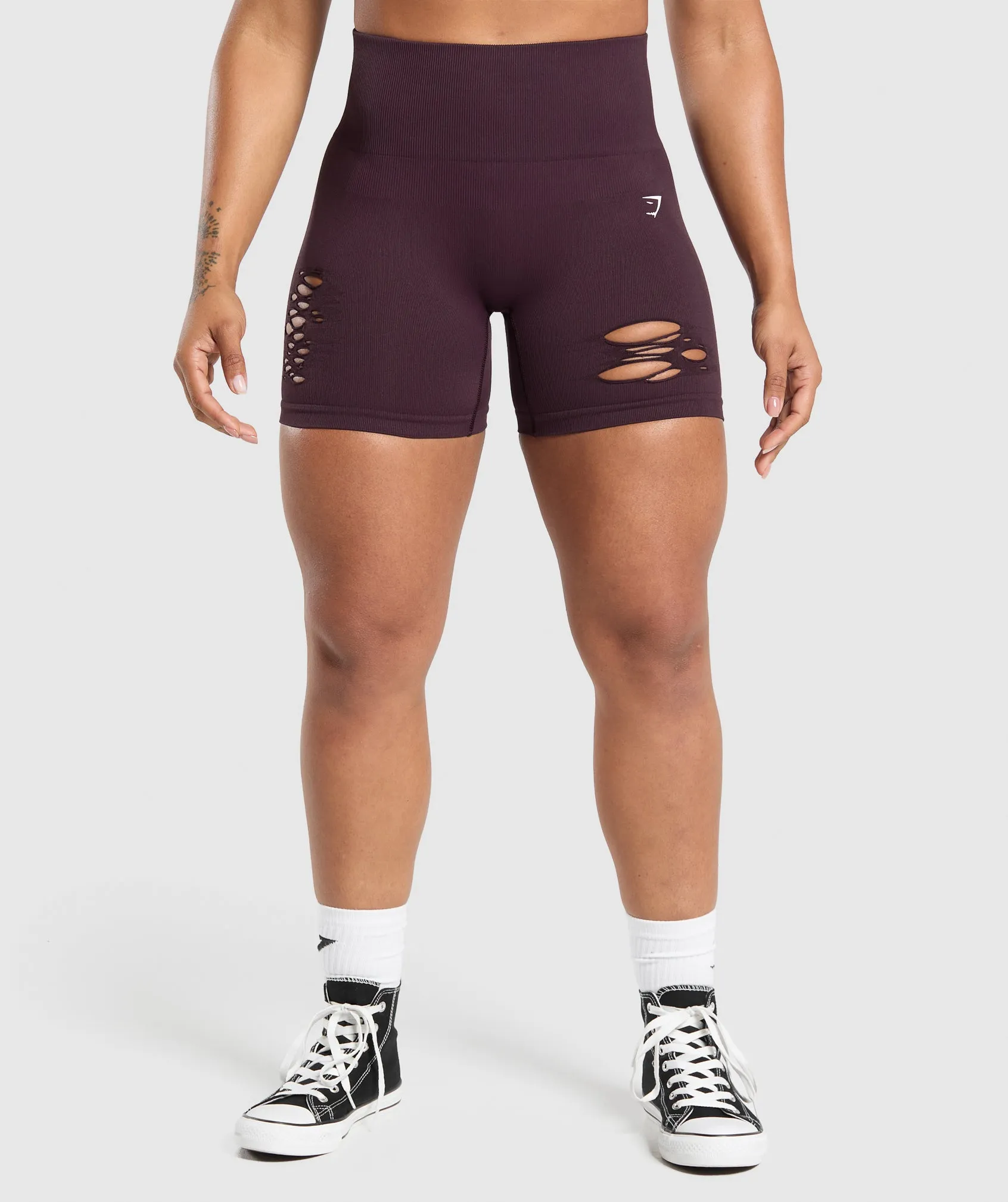 Gymshark Gains Seamless Distressed Shorts - Depth Purple sold by Gymshark