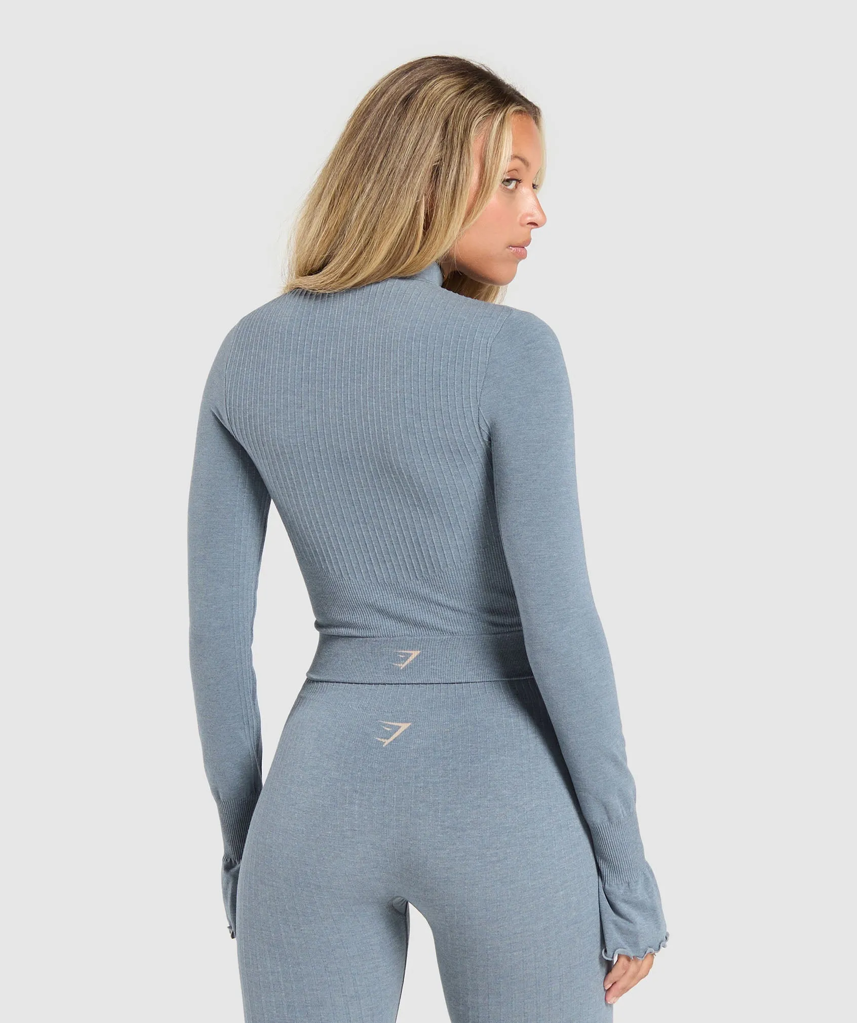 Gymshark Rest Day Seamless Modal Jacket - Metal Blue Marl sold by Gymshark product image thumbnail 2