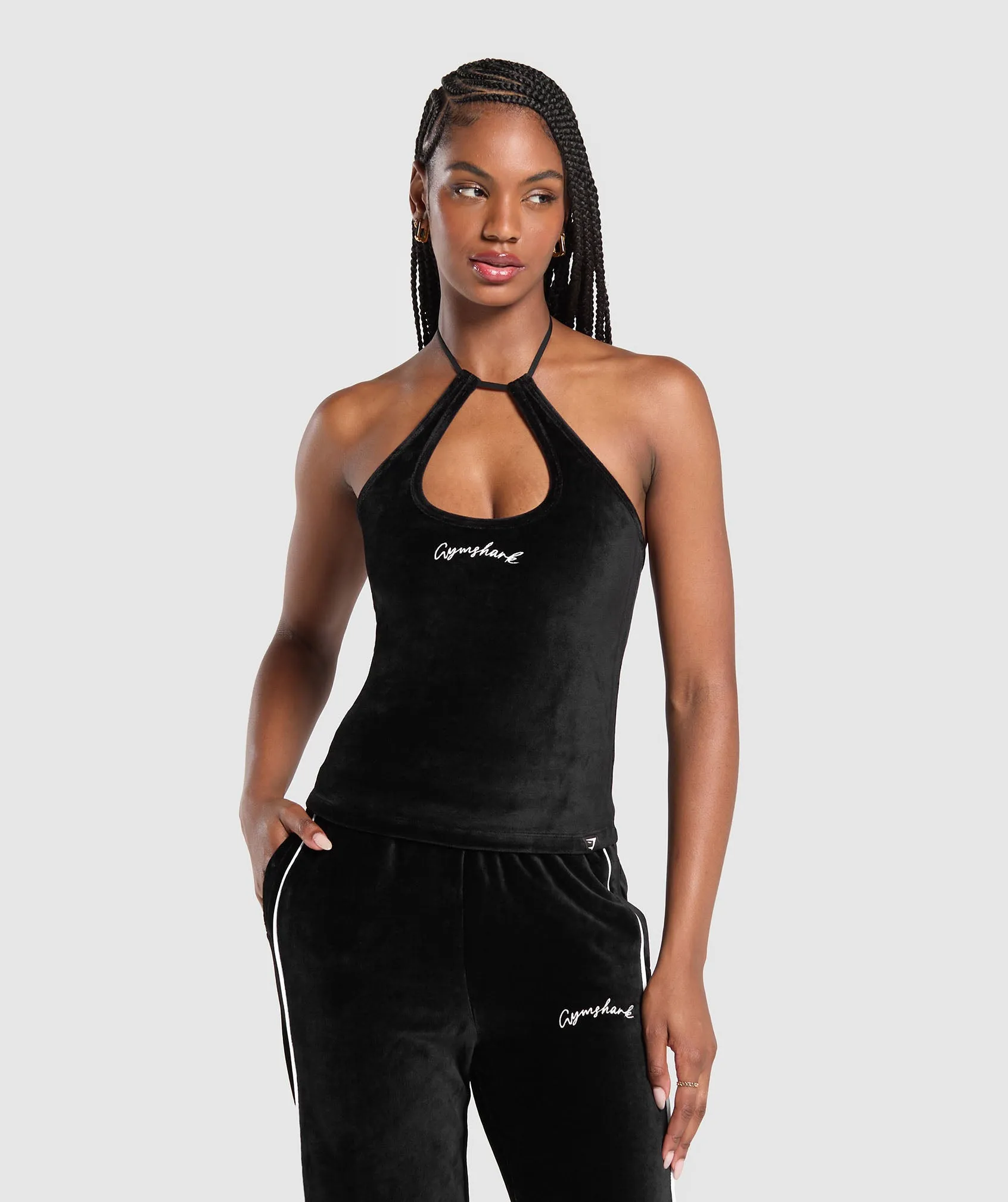 Gymshark Velour Tank - Black sold by Gymshark