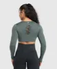 Gymshark Gains Seamless Distressed Super Crop Top - Teal sold by Gymshark
