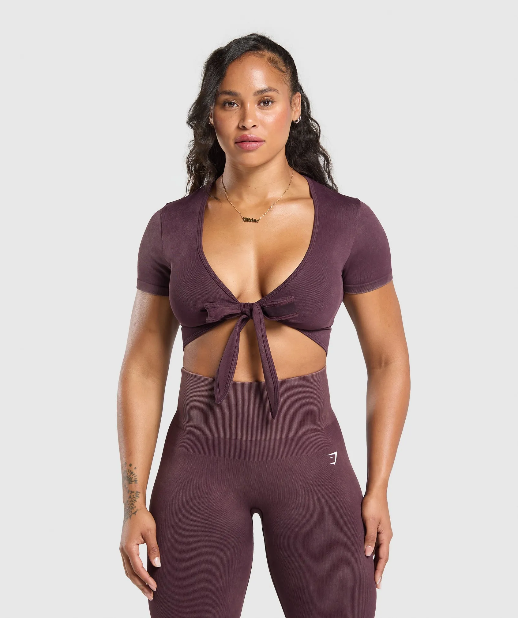 Gymshark Gains Seamless Crop Top - Depth Purple sold by Gymshark