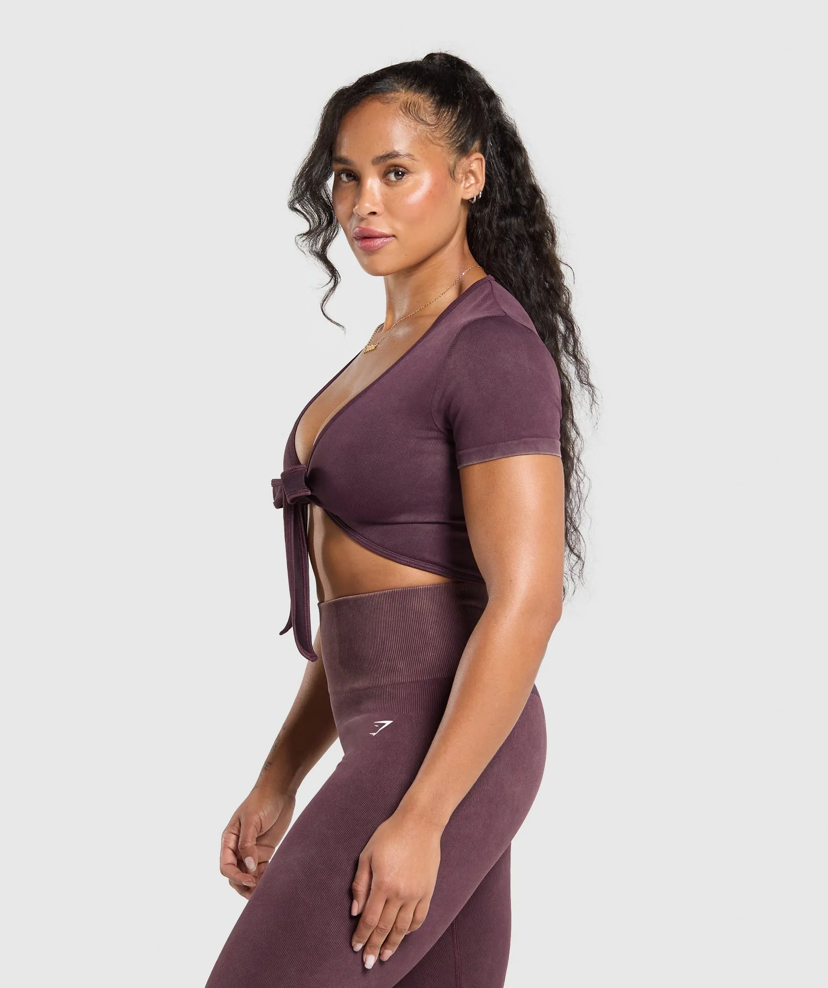 Gymshark Gains Seamless Crop Top - Depth Purple sold by Gymshark product image thumbnail 3