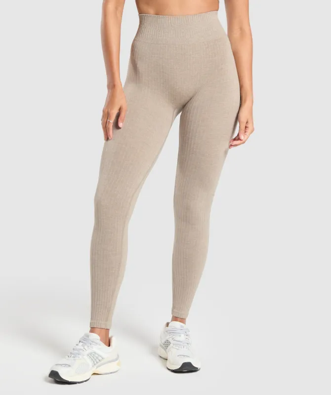 Gymshark Rest Day Seamless Modal Leggings - Pebble Brown Marl sold by Gymshark