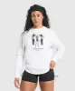 Gymshark Retro Lifting Long Sleeve T-Shirt - White sold by Gymshark