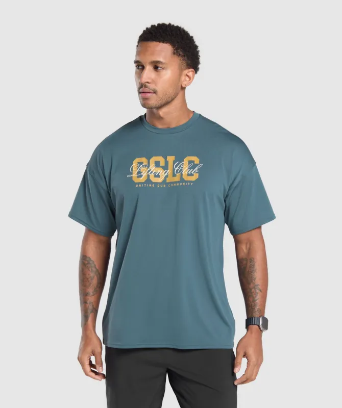 Gymshark Script Graphic T-Shirt - Cargo Blue sold by Gymshark