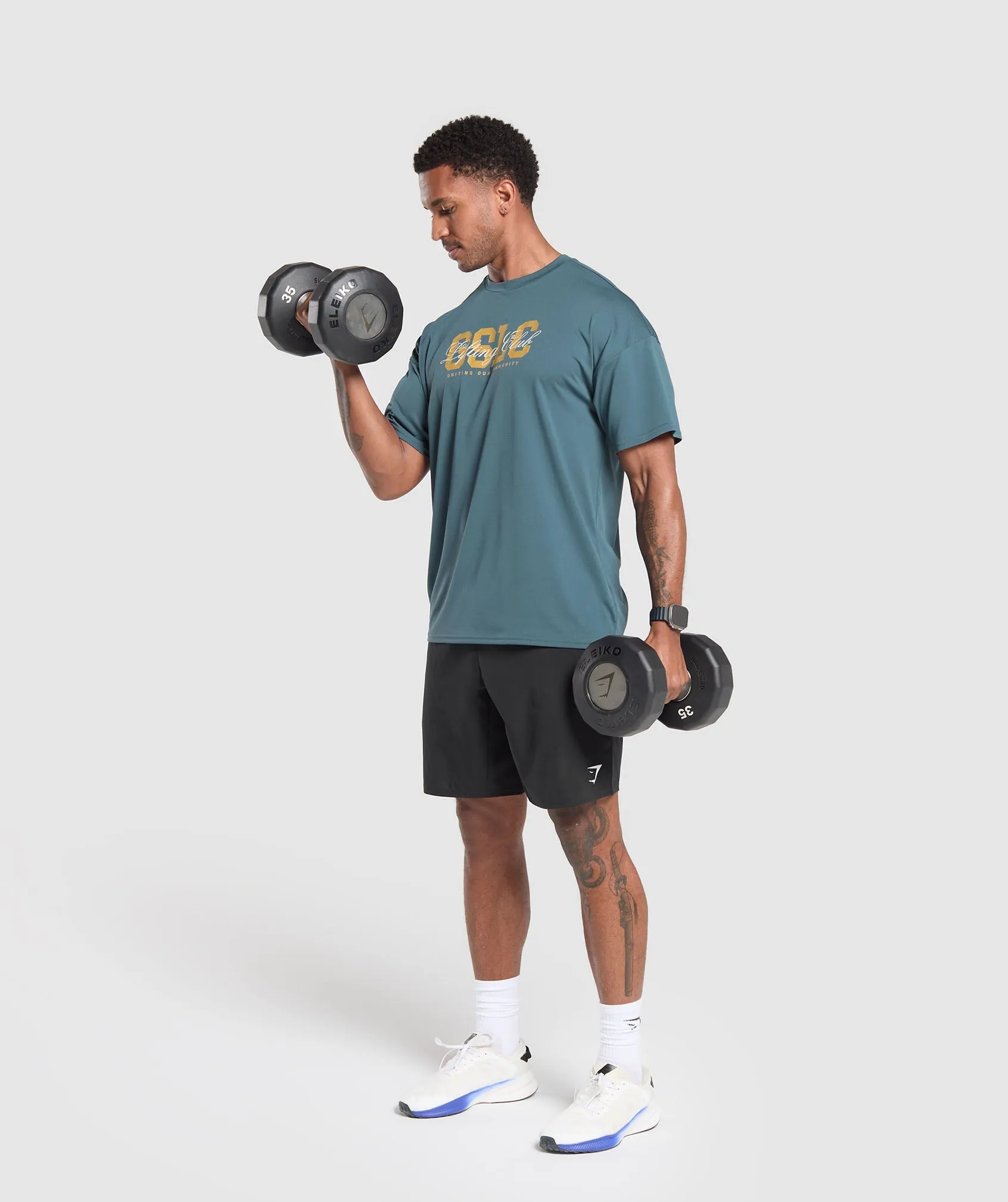 Gymshark Script Graphic T-Shirt - Cargo Blue sold by Gymshark product image thumbnail 4