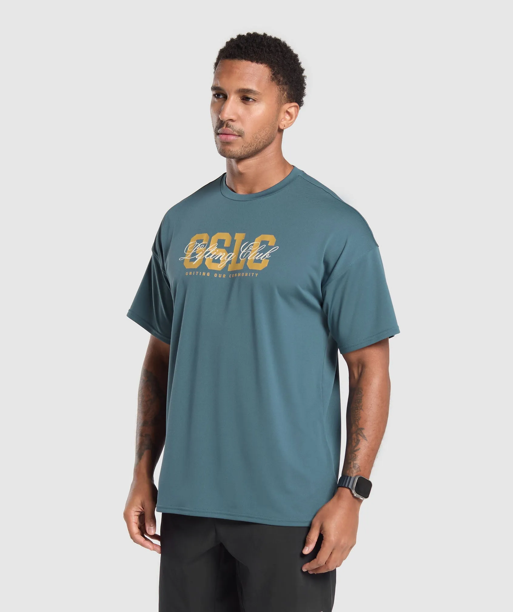 Gymshark Script Graphic T-Shirt - Cargo Blue sold by Gymshark product image thumbnail 3