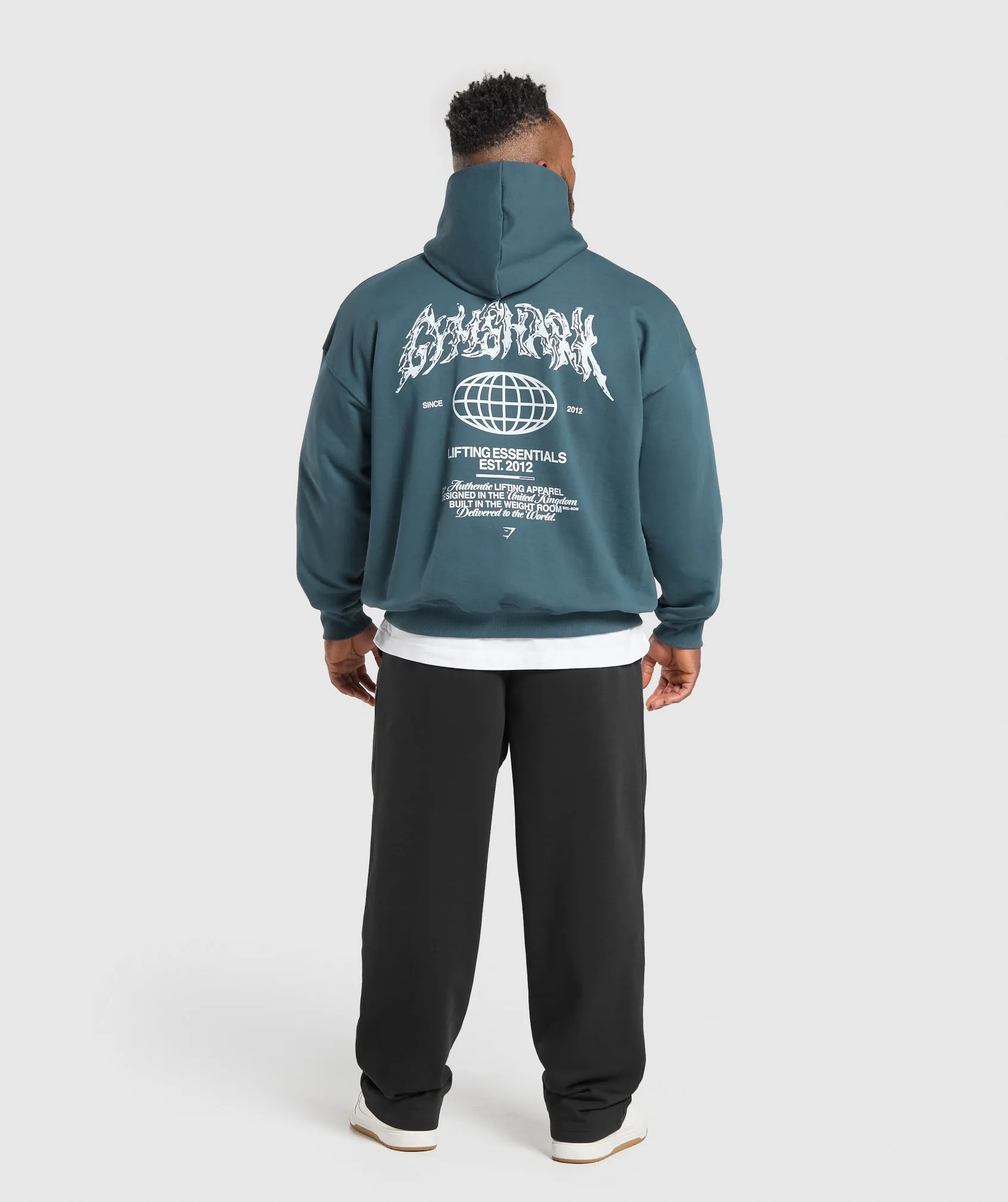 Gymshark Metal Lifting Graphic Hoodie - Cargo Blue sold by Gymshark product image thumbnail 4