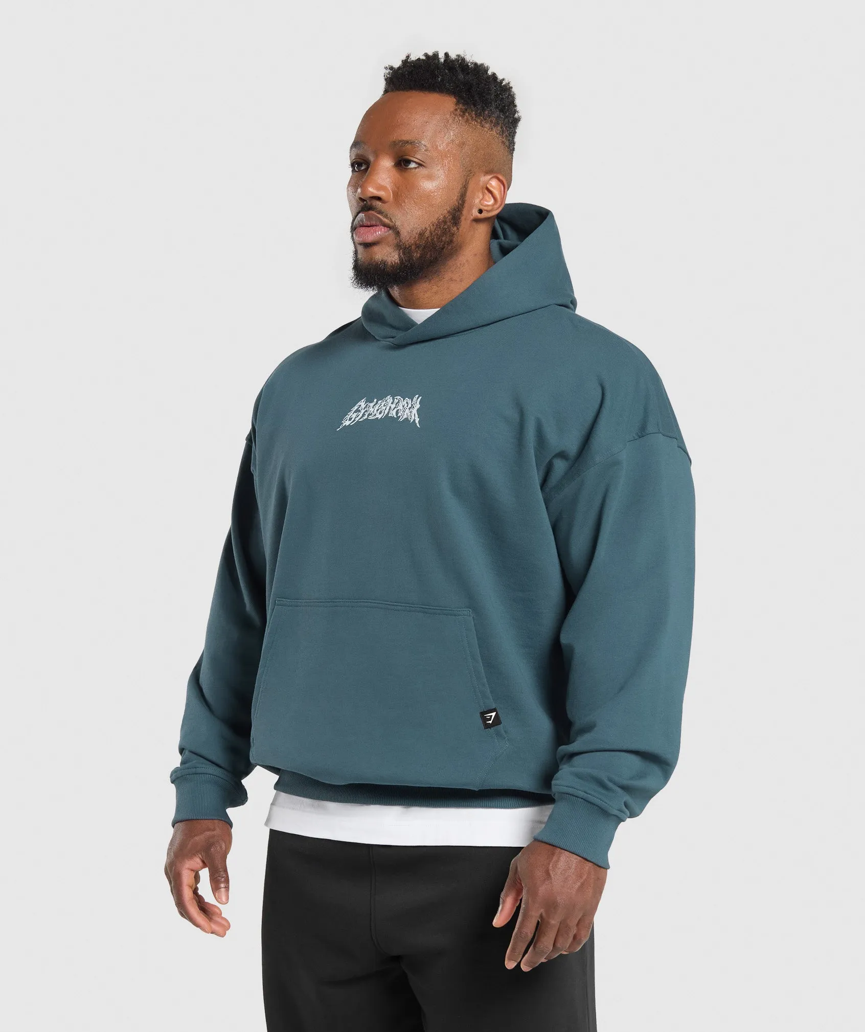 Gymshark Metal Lifting Graphic Hoodie - Cargo Blue sold by Gymshark product image thumbnail 3