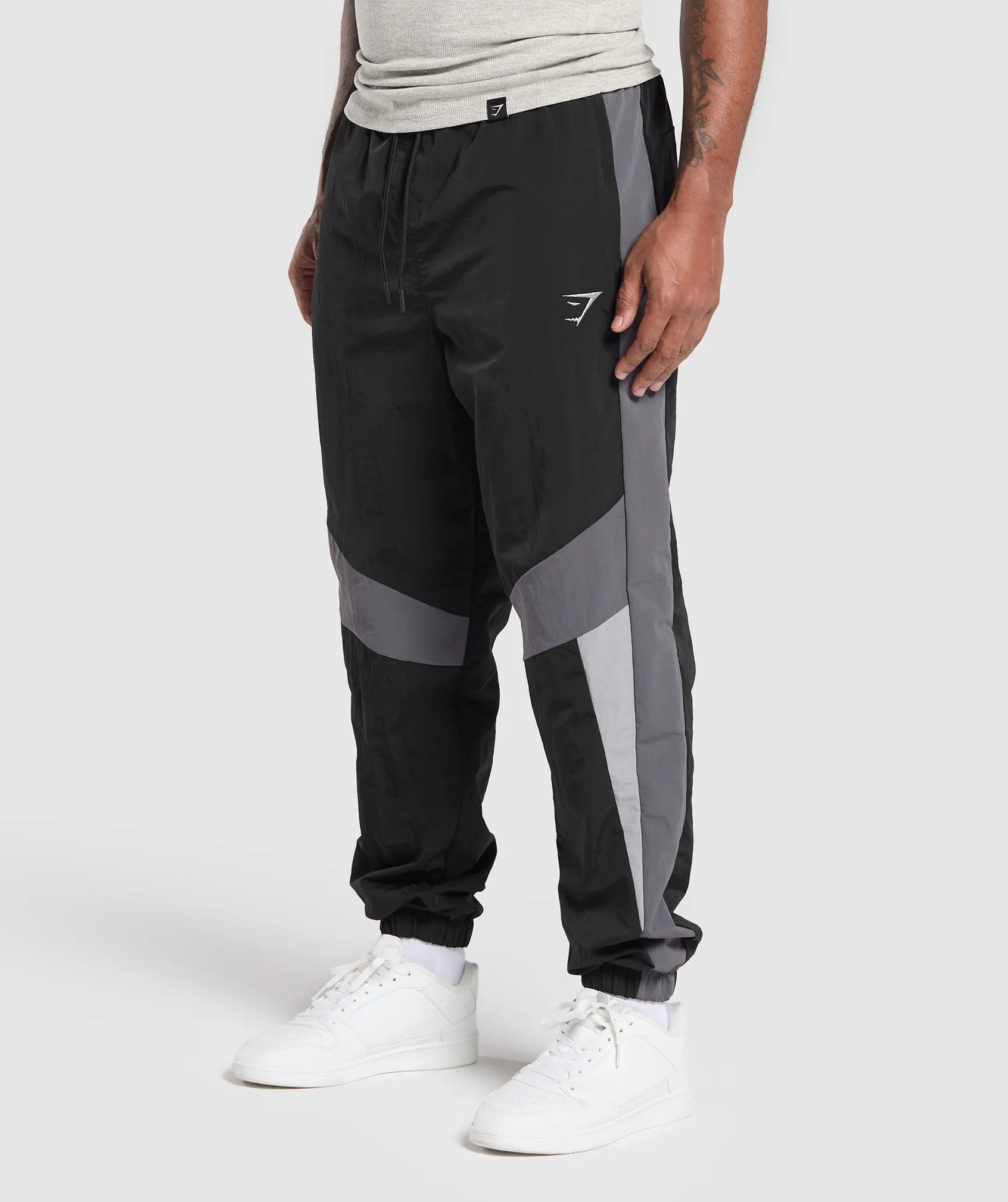 Gymshark Retro Track Pants - Black/Dark Grey/Smokey Grey sold by Gymshark product image thumbnail 3