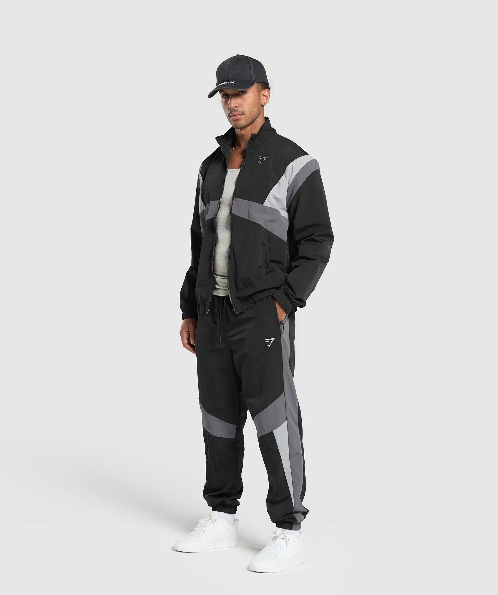 Gymshark Retro Track Pants - Black/Dark Grey/Smokey Grey sold by Gymshark product image thumbnail 4