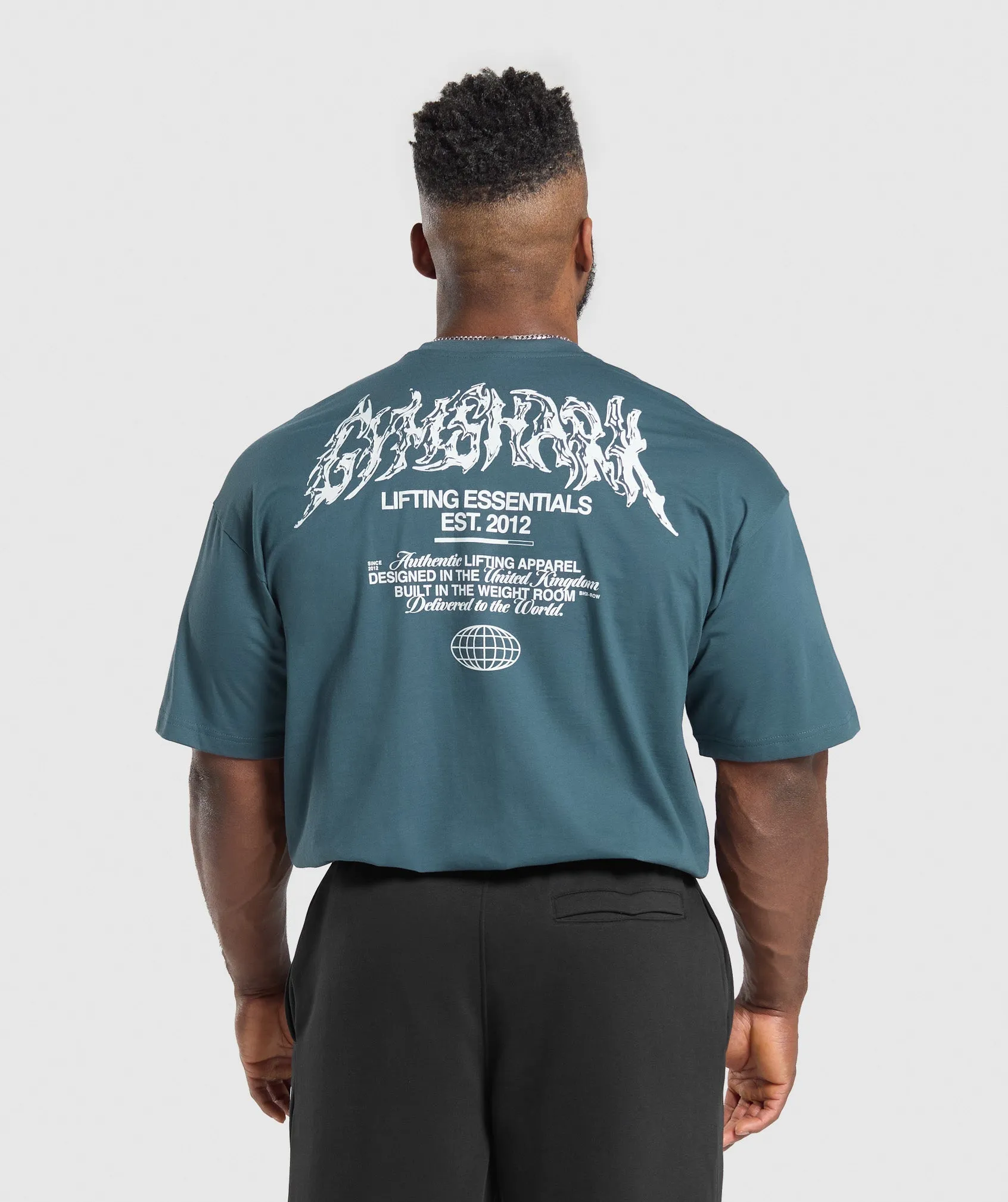 Gymshark Metal Lifting Graphic T-Shirt - Cargo Blue sold by Gymshark